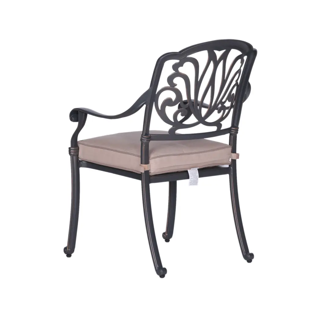 Patio Outdoor Aluminum Dining Armchair Cushion Set 2 Spectrum gathercraft