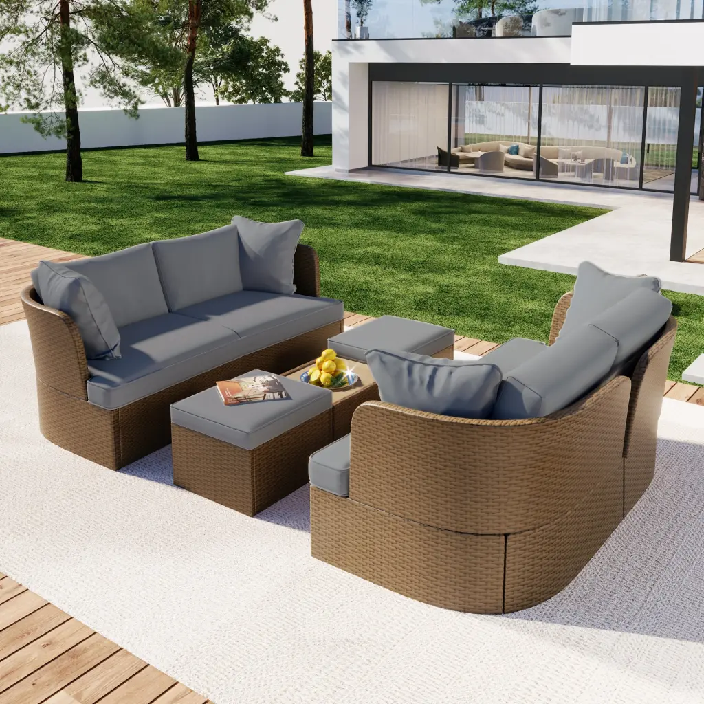 Tailored Outdoor Patio Furniture Set Wicker Sofa Set Cushions u_style