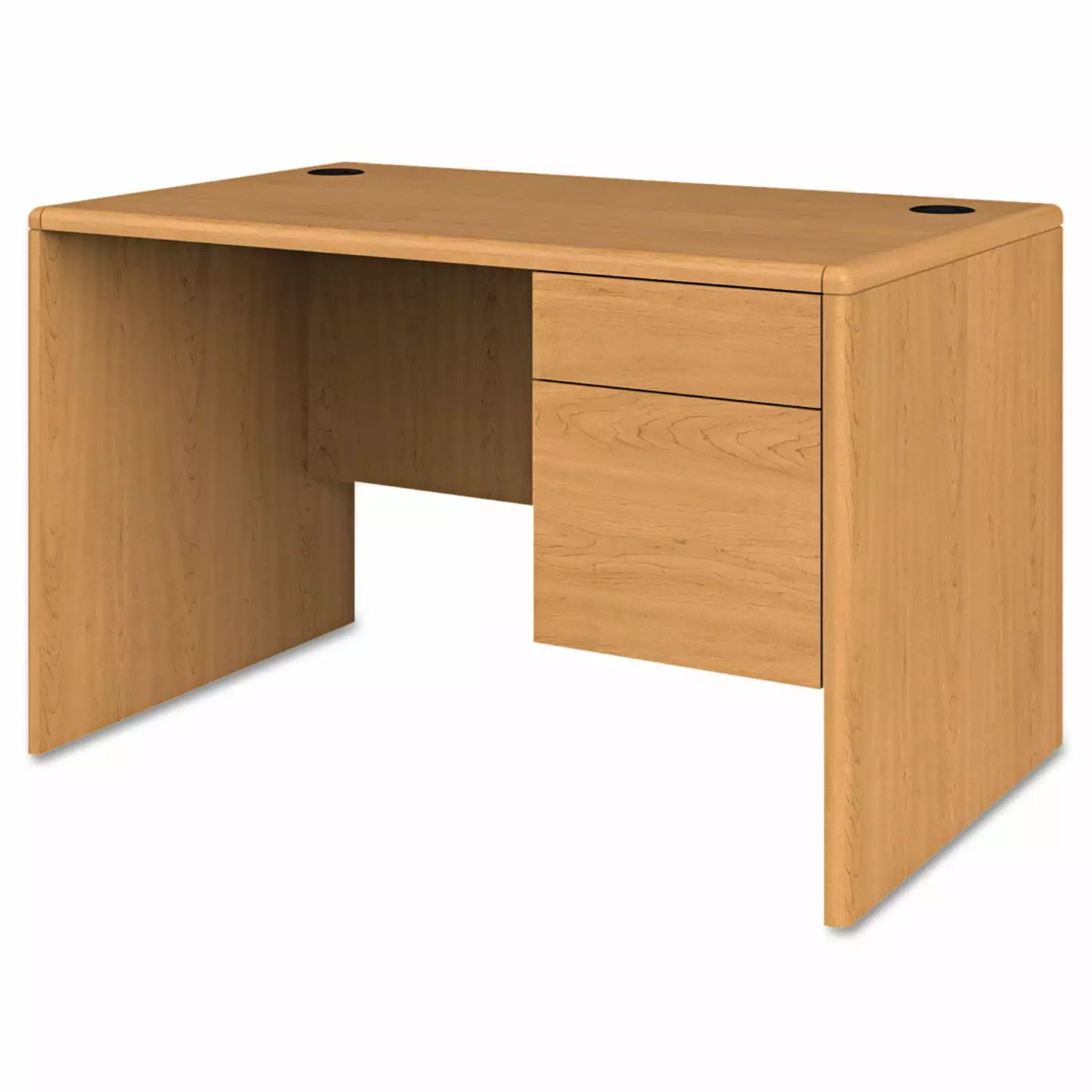 HON 10700 Series Single Pedestal Desk 3/4 Height Right Pedestal 48 x 30 x 29.5 Harvest