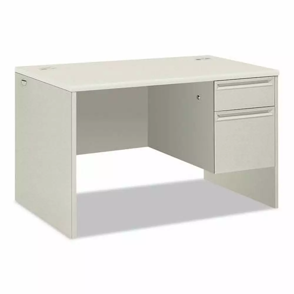 HON 38000 Series 48 x 30 Right Pedestal Desk Gray Silver