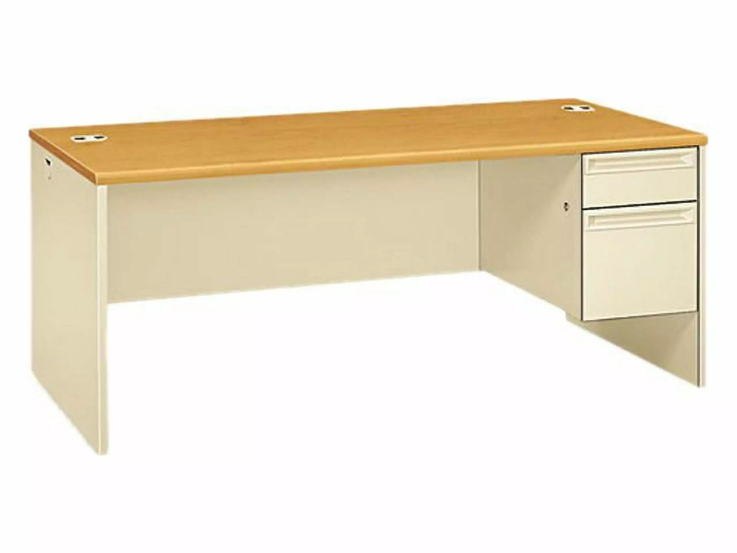HON 38000 Series Right Pedestal Desk 72w x 36d x 29-1/2h Harvest Putty Office Desk
