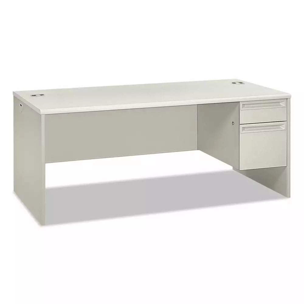 HON H38293R.B9.Q 72 . 38000 Series Right Pedestal Desk Light Gray Silver - Office Furniture