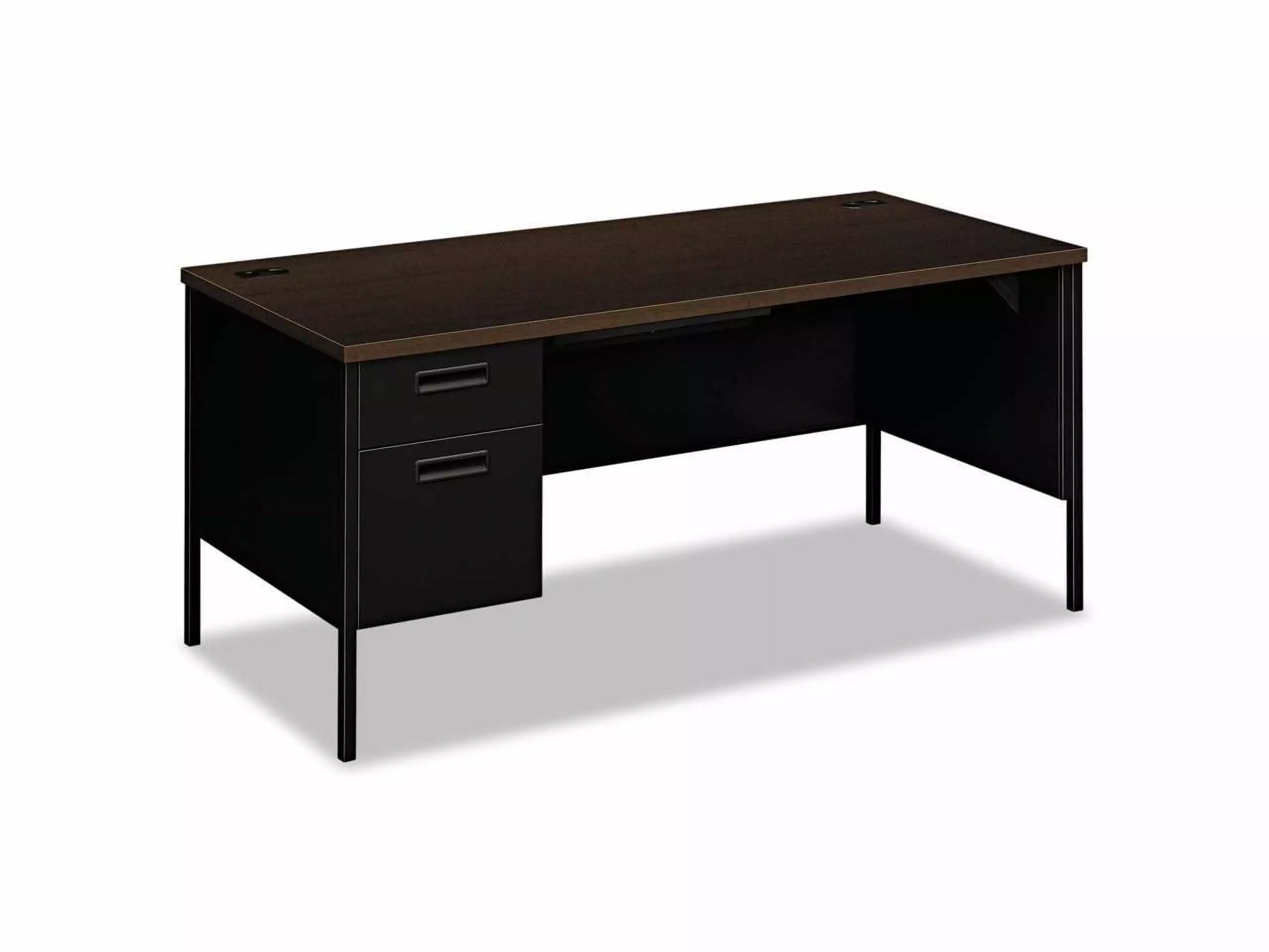 HON HP3266L.MOCH.P Metro Classic Left Pedestal Desk 66 x 30 Inches Mocha Black
