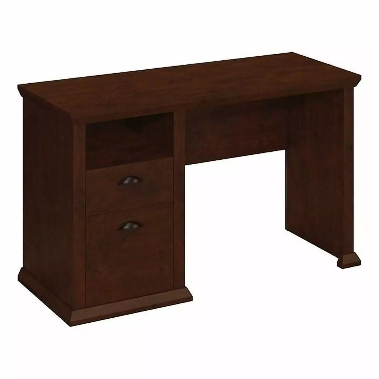 Scranton & Co Antique Cherry Engineered Wood Single Pedestal Desk Traditional Style