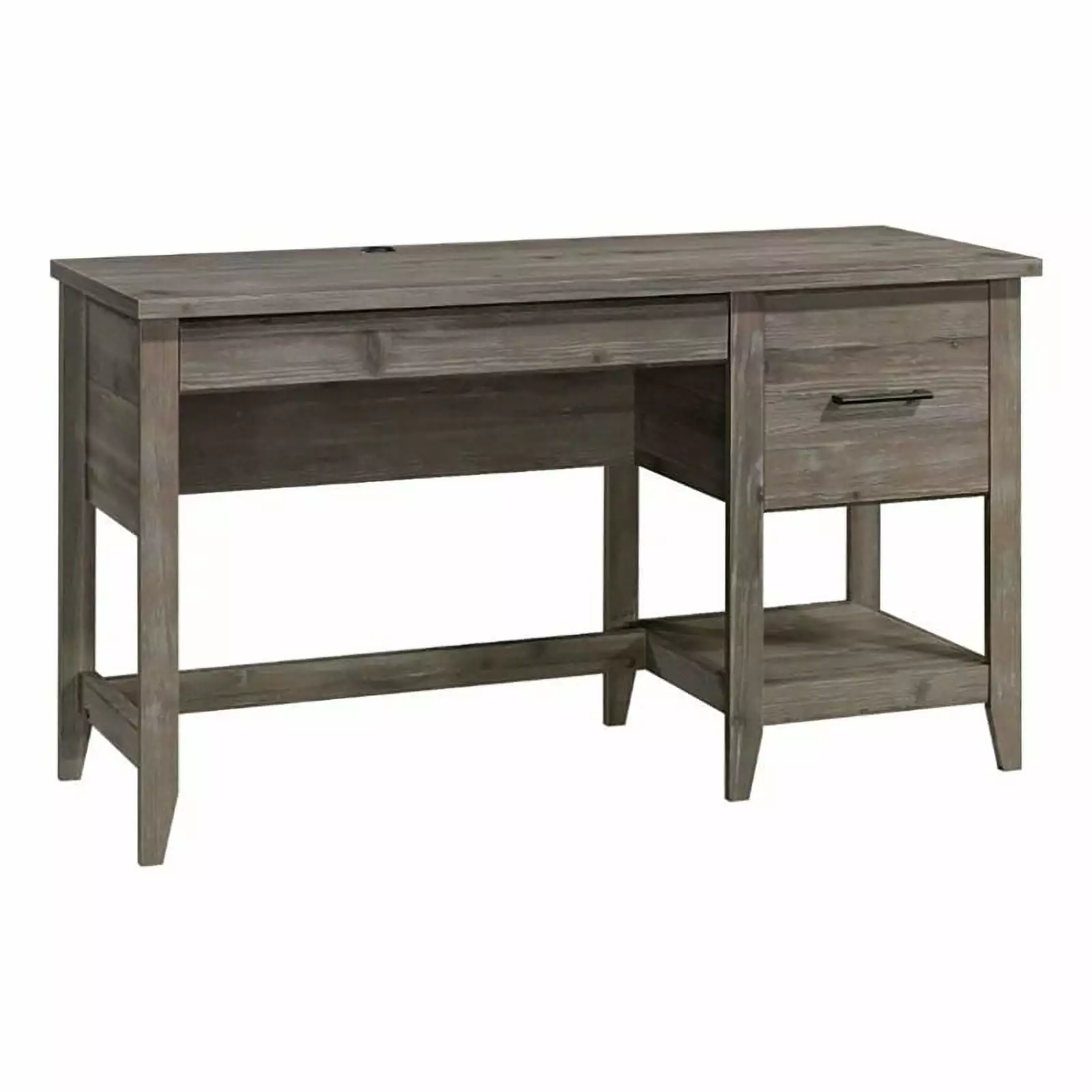 UrbanPro Modern Engineered Wood Single Pedestal Desk Pebble Pine Gray - Sleek Home Office Desk