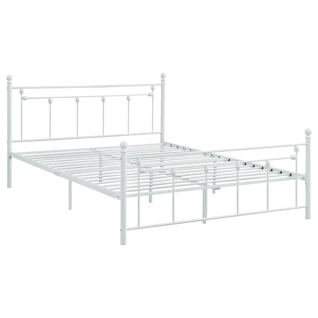 Matte White Slatted Full Platform Bed No Box Spring Required furniture max