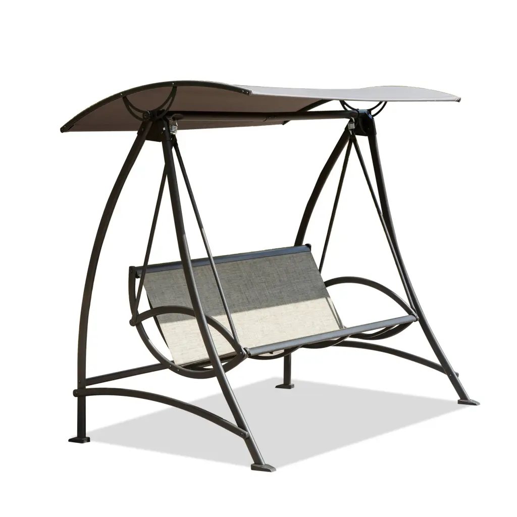 3 Seat Patio Swing Chair Outdoor Porch Swing Adjustable Canopy crefise patio life