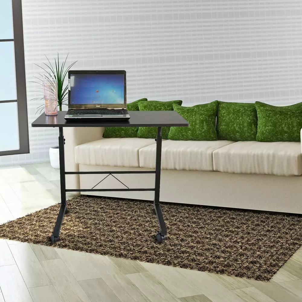 SalonMore Portable Laptop Table Rolling Computer Desk Study Stand Black FCH