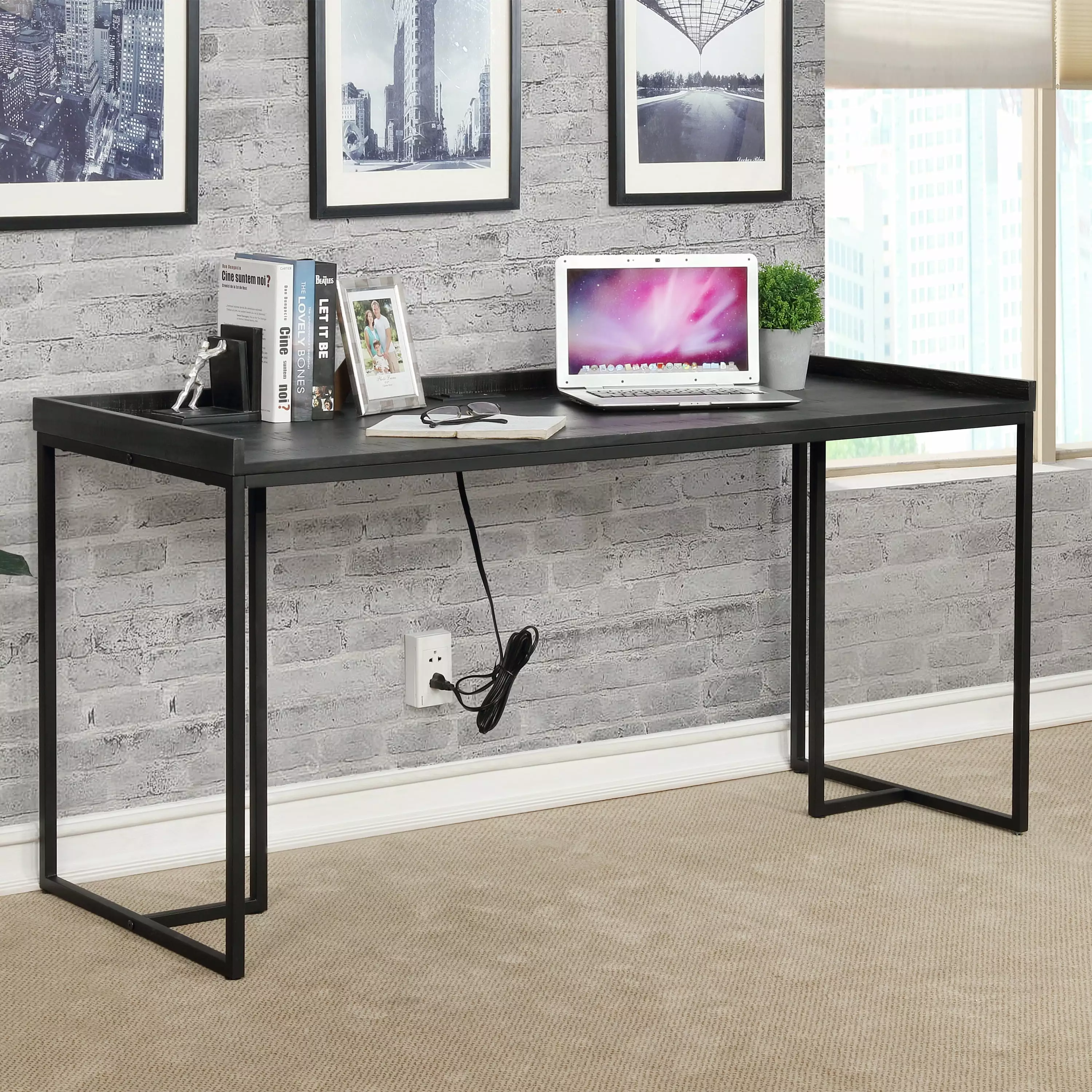 Furniture America Arai Black Portable Computer Desk Contemporary