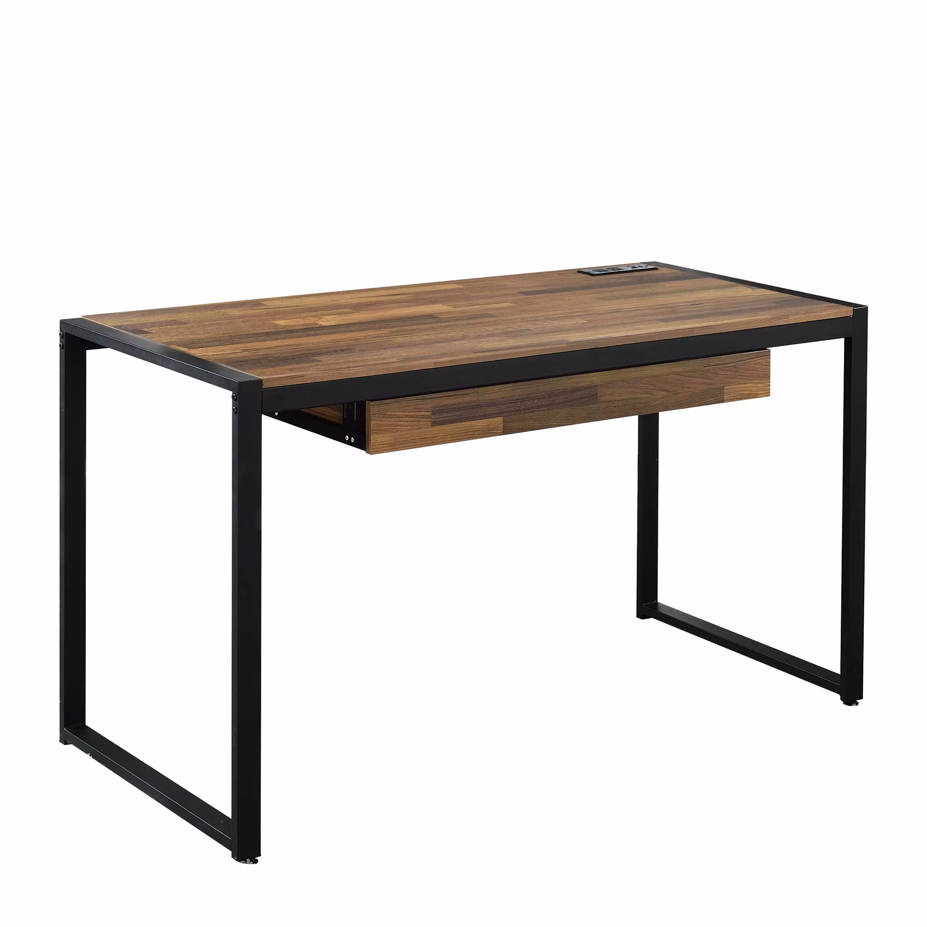 Furniture America Mylyn 50.38 Inch Steel Portable Writing Desk Sand Black