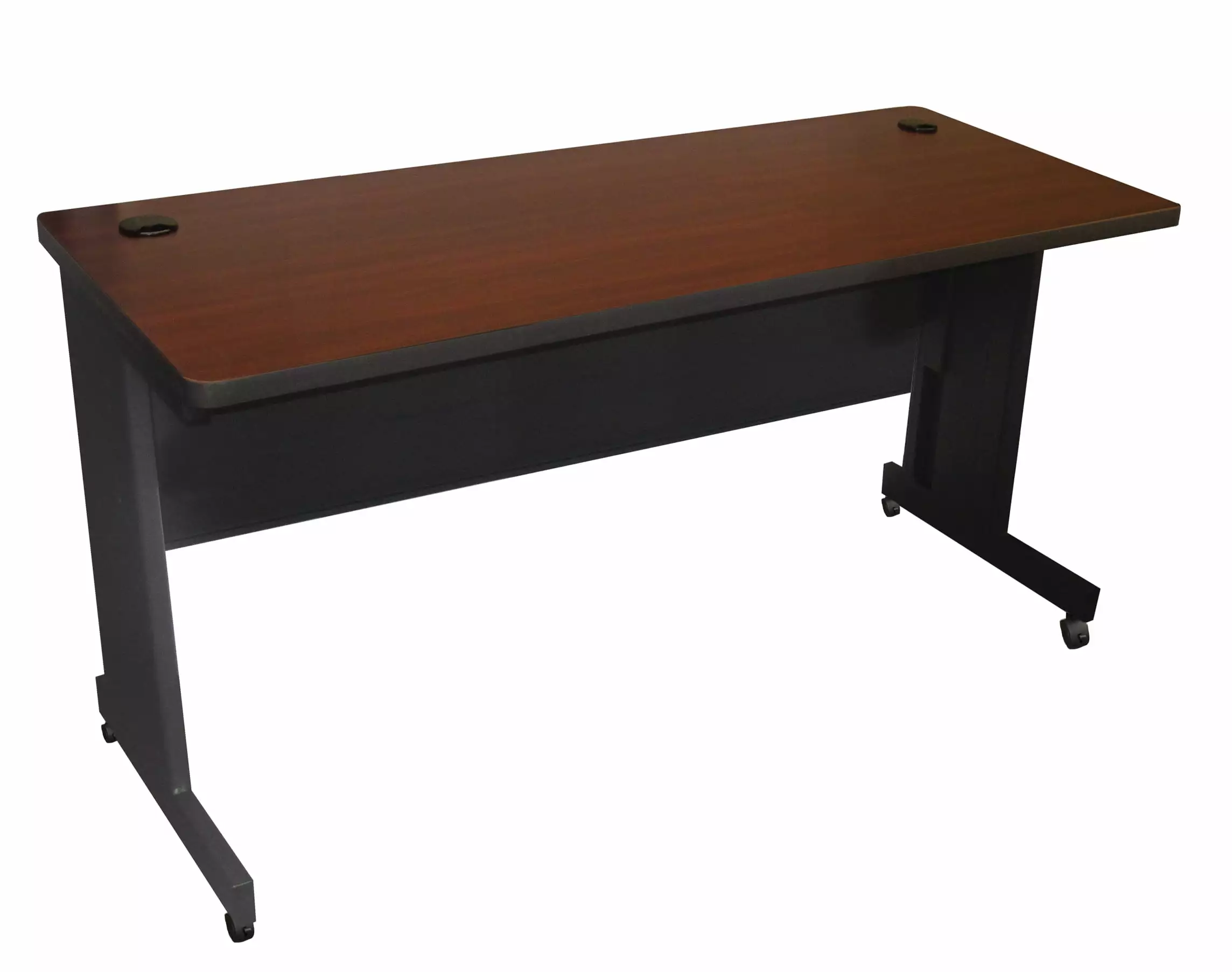 Pronto Adult Rectangle Portable Computer Desk Eco Friendly Adjustable Height Black Brown