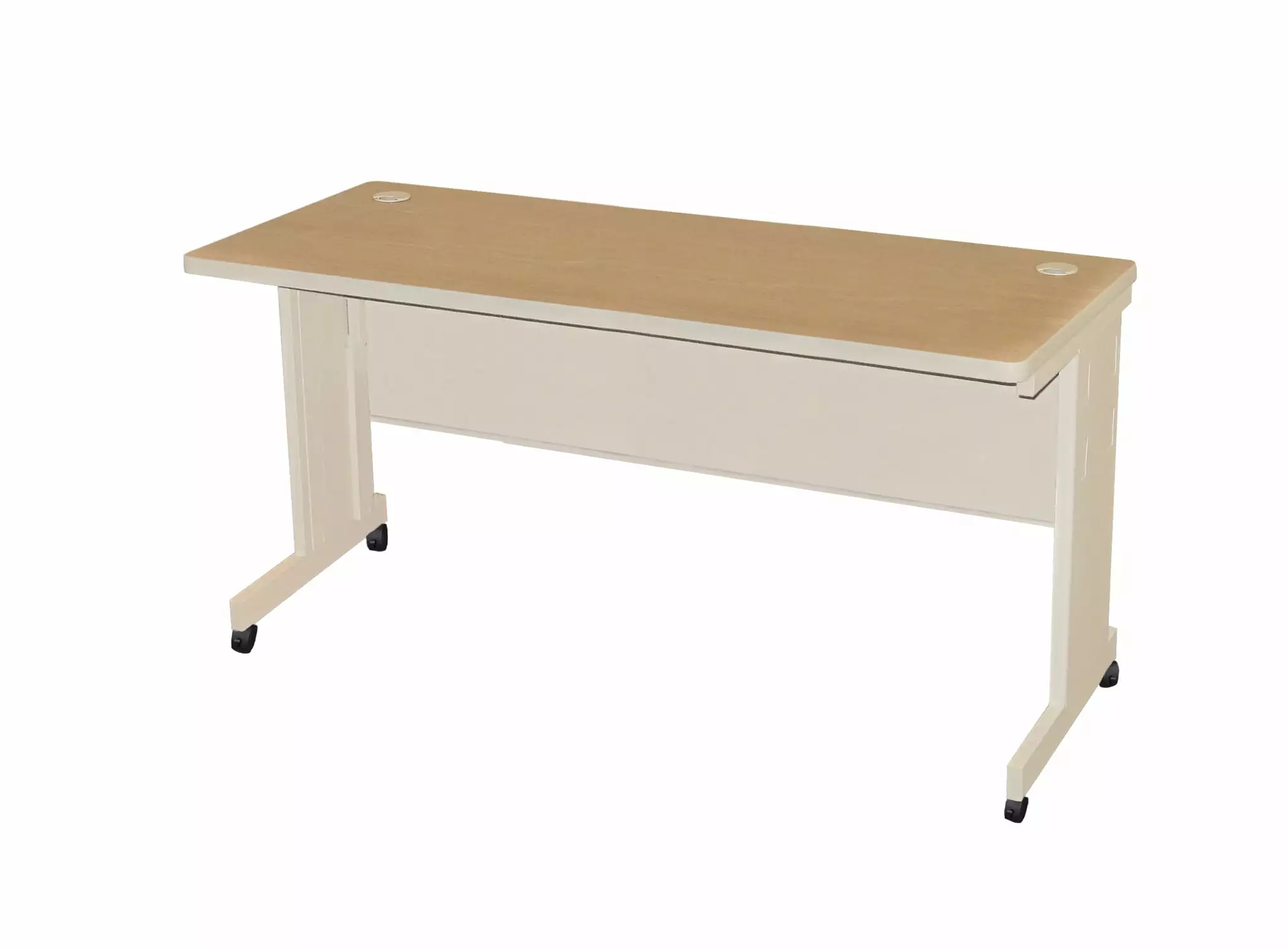Pronto Adult Rectangle Portable Computer Desk Eco-Friendly Adjustable Height Beige