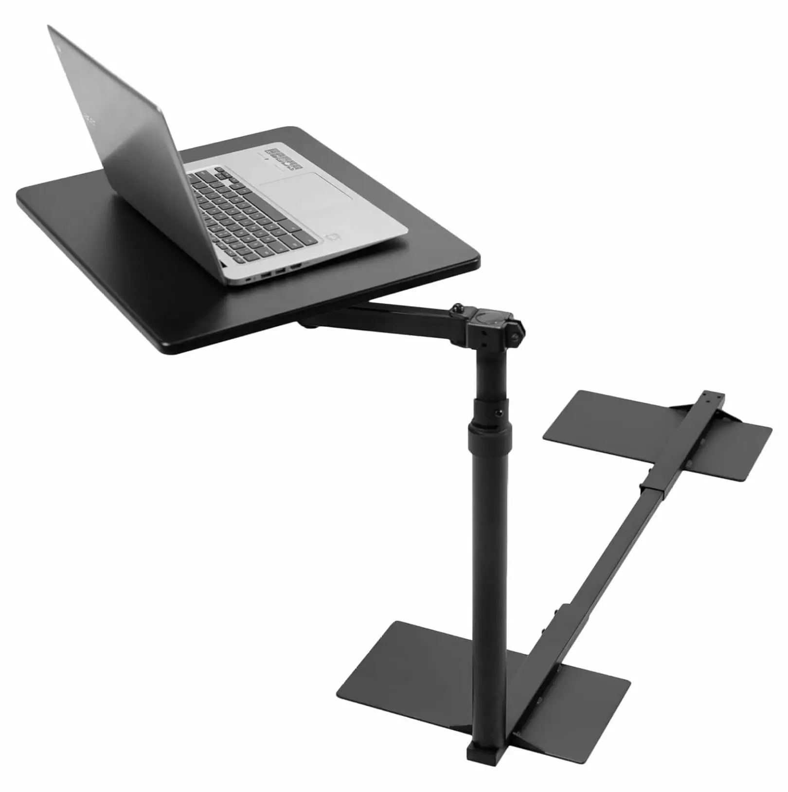 Superwum 20 inch Over Couch Swivel Table Laptop Desk Height Adjustable Swing Arm Portable Workstation Black
