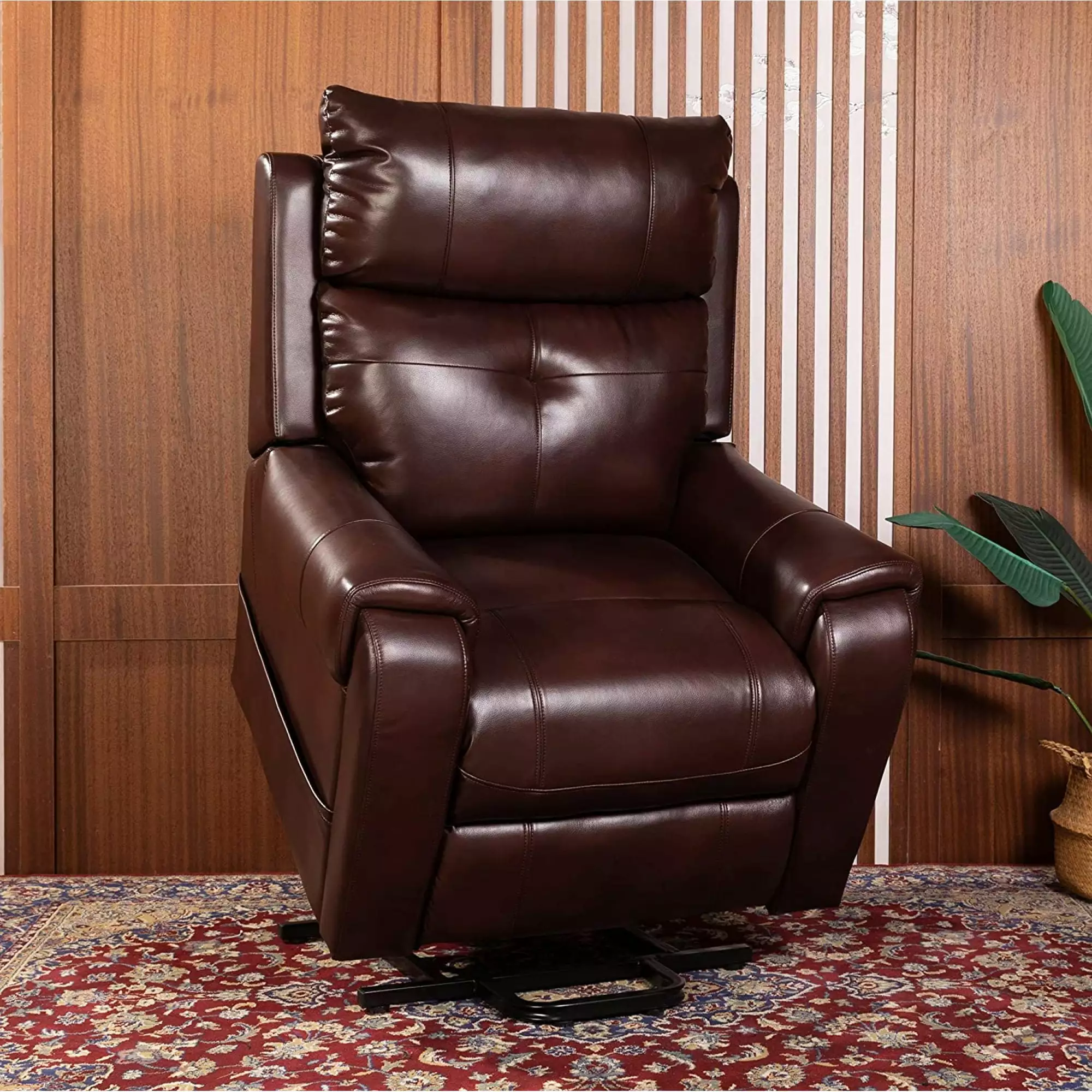 Lehboson Electric Power Lift Recliner Chair Elderly Red Brown ANTFURN