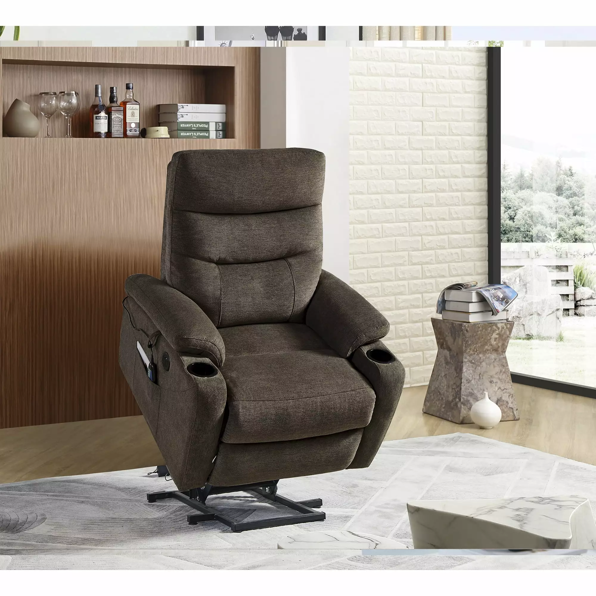 Liyasi Electric Power Lift Recliner Chair Sofa Massage and Heat Elderly - 3 Positions USB Ports Best Chair