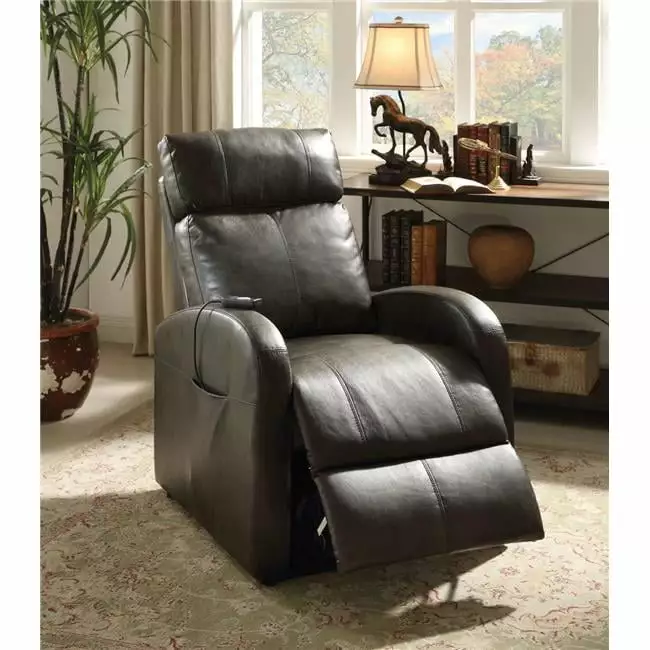 Ricardo Recliner Power Lift Dark Gray PU Leather 40 x 28 x 37 Betterbeds