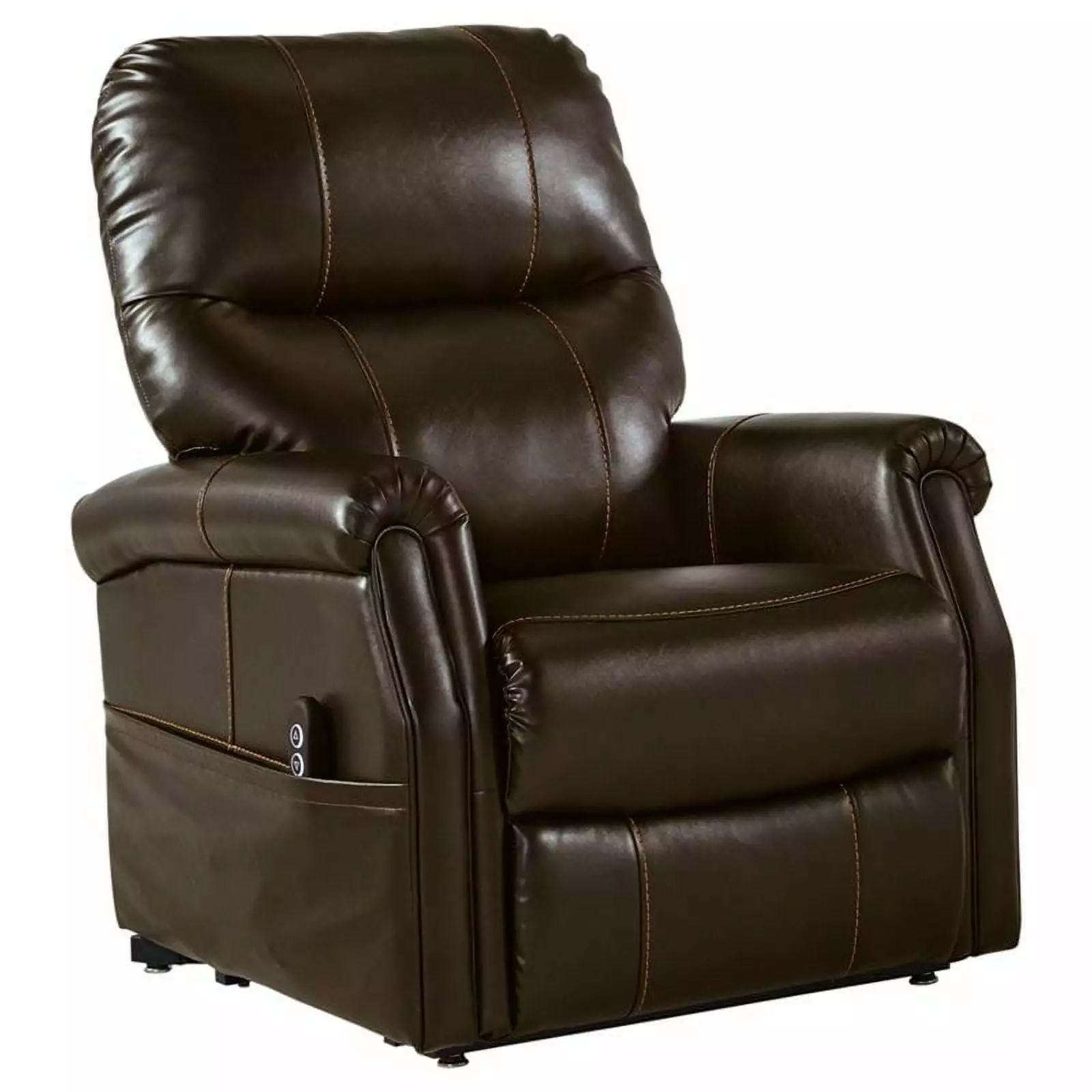 Bowery Hill Traditional Vinyl Power Lift Recliner Chocolate - Elegant and Functional