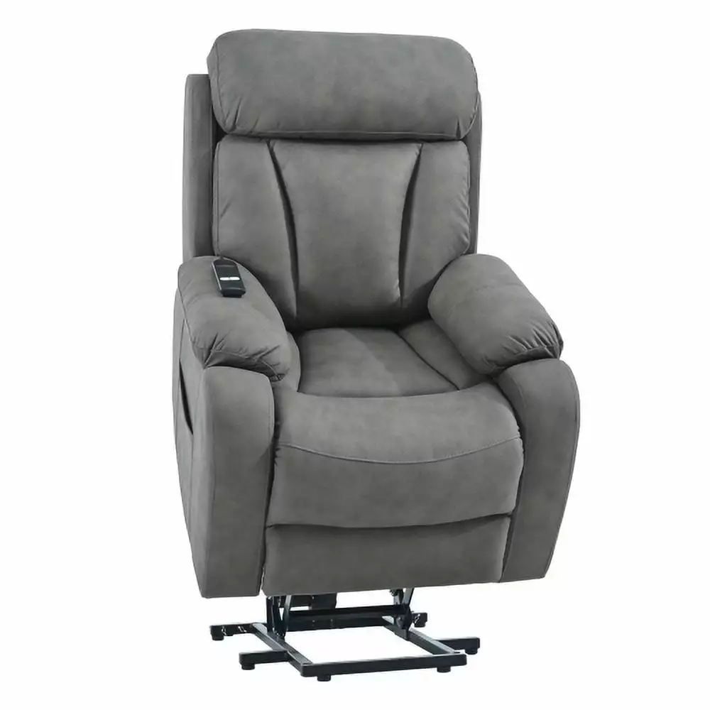 Lift Chair Recliner Elderly Power Remote Control and Anti-Skid Australia Cashmere Fabric Dark Gray Hypeshops