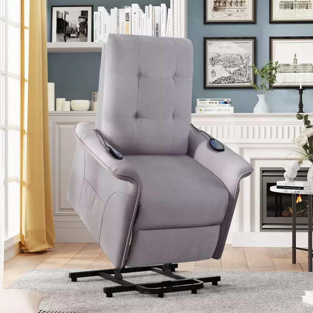 Kawim Power Lift Chair Elderly Adjustable Massage Light Gray