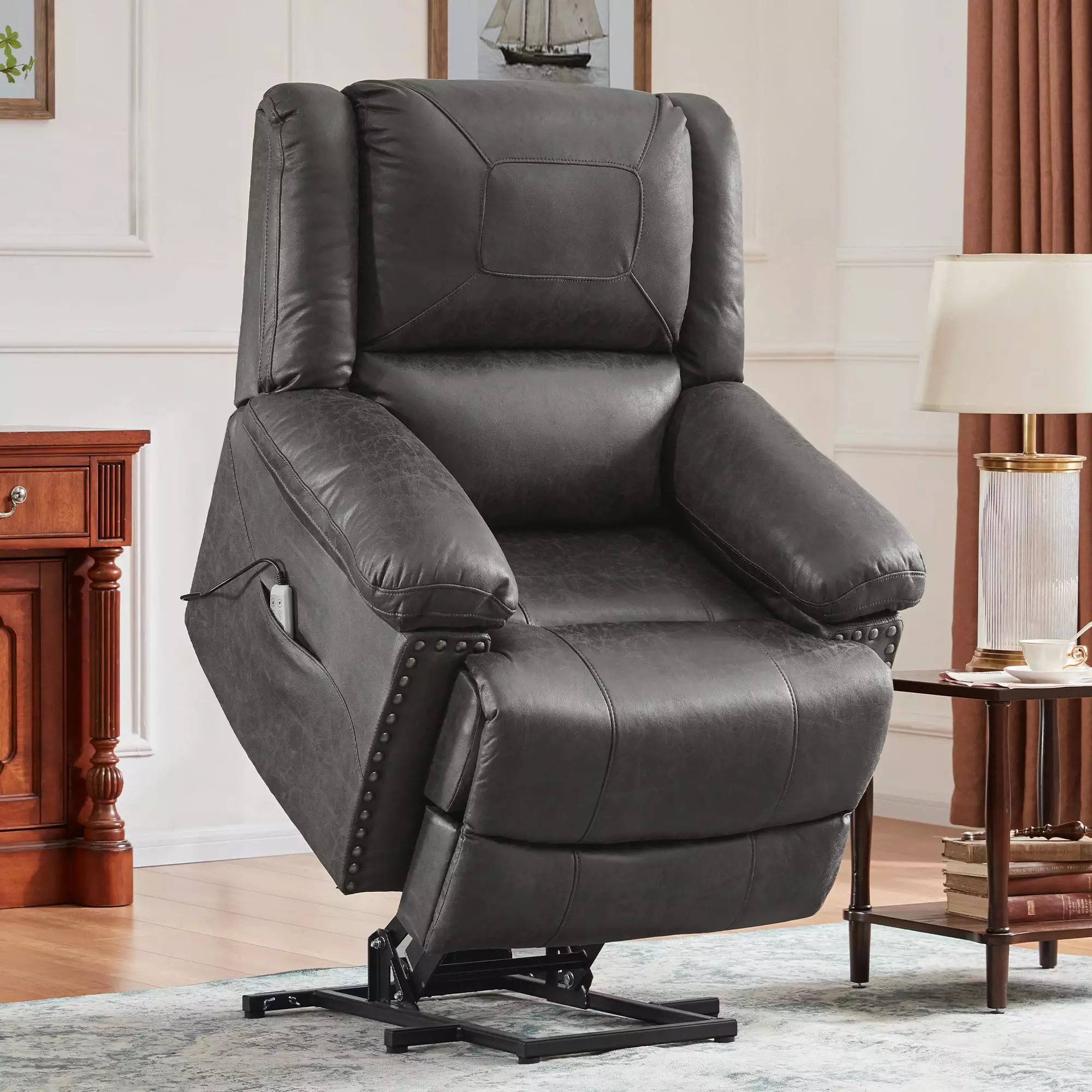 LANTRO JS Power Lift Chair Adjustable Massage and Heating System