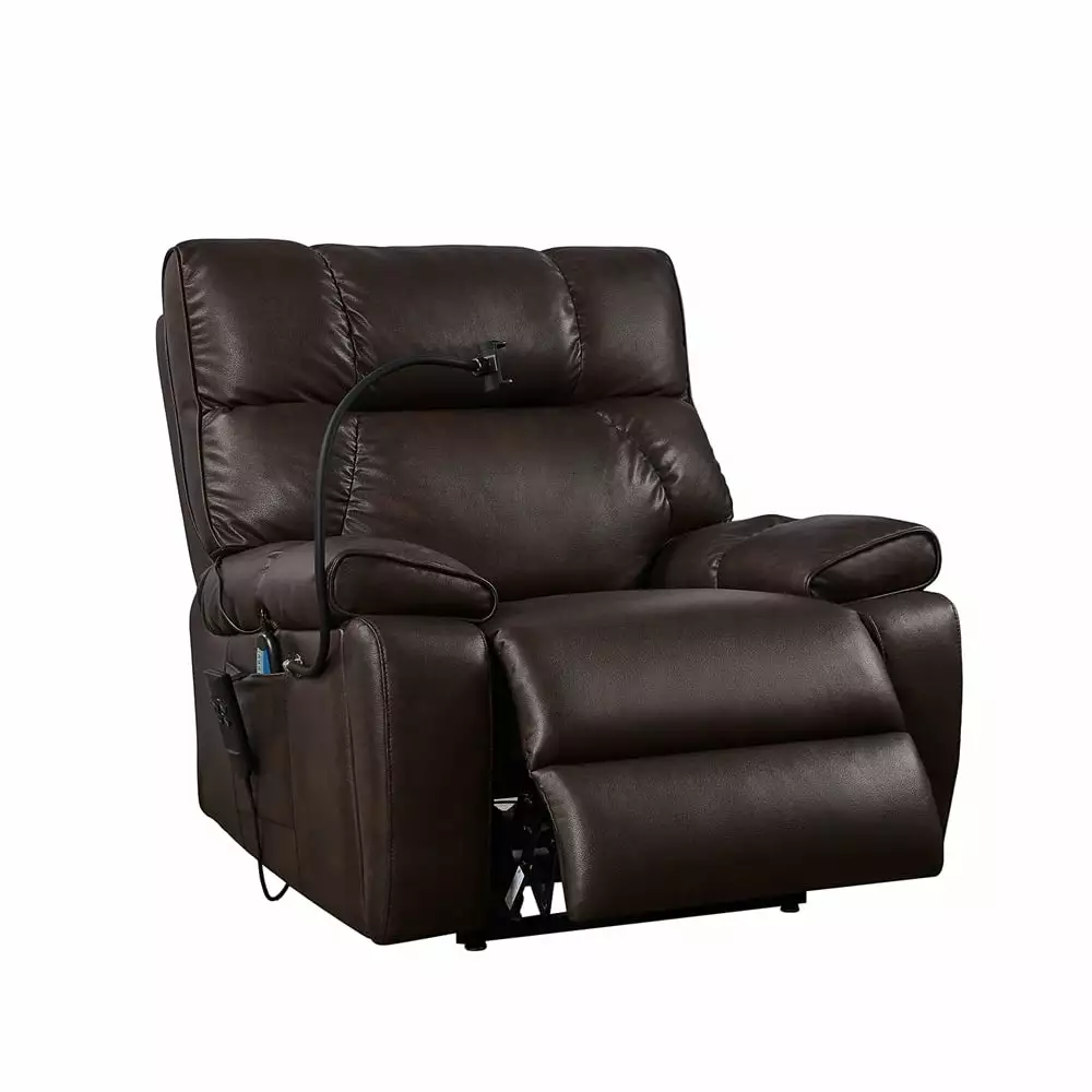 Electric Power Lift Recliner Chair Massage and Heat - 3 Positions, Side Pockets, and Cup Holders LiBatter