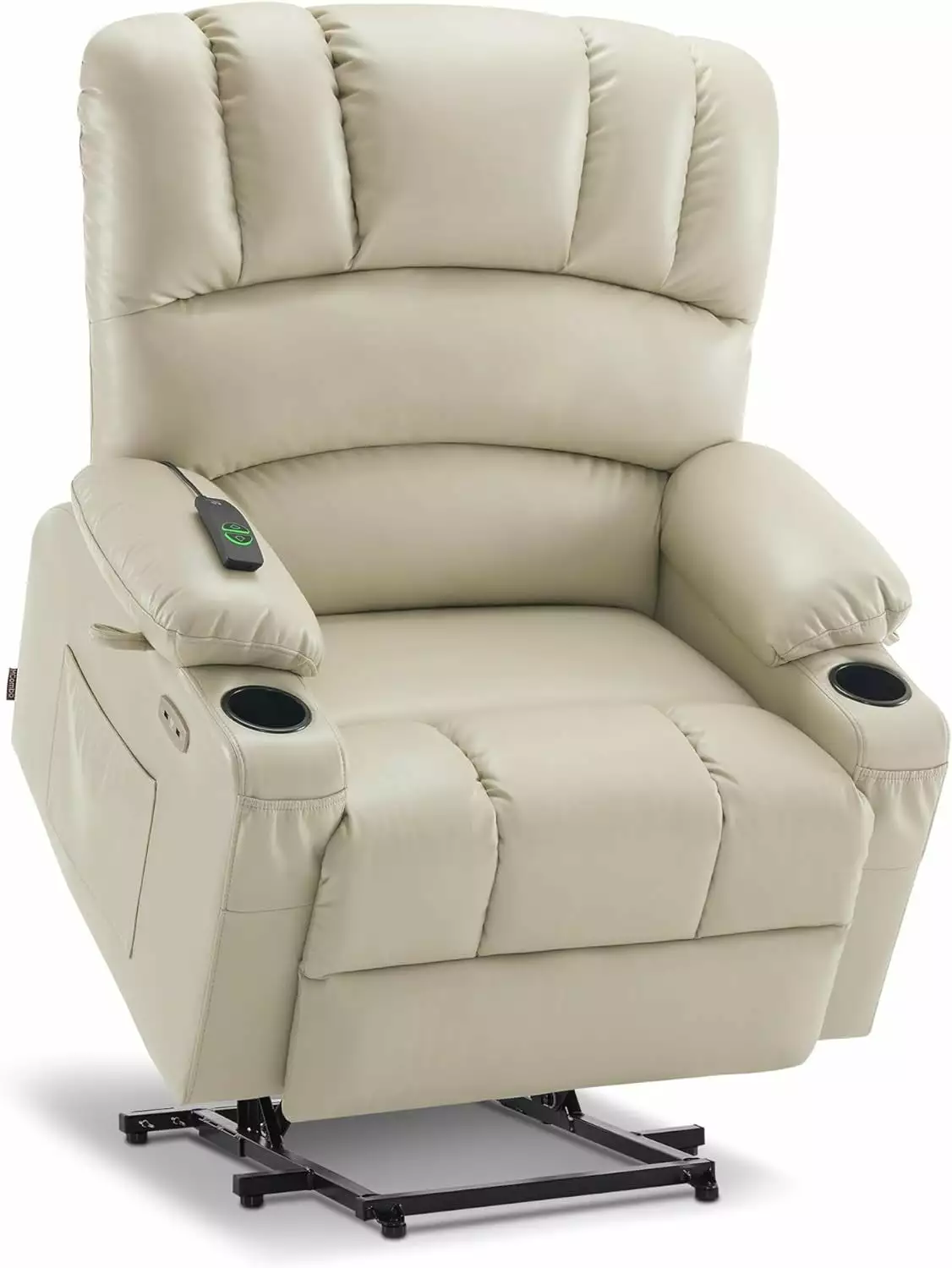 MCombo Large Power Lift Recliner Chair Massage and Heat Big and Tall Elderly People Cream White
