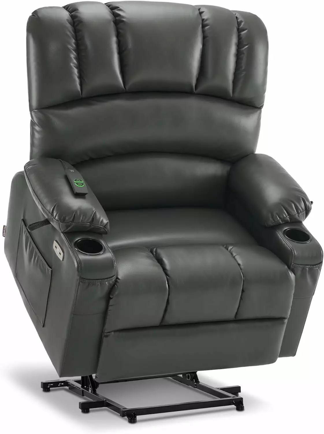 MCombo Large Power Lift Recliner Chair Massage and Heat Big and Tall Elderly People Grey
