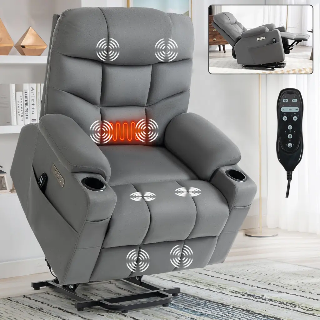 Okin Motor Up To 350 Lbs Power Lift Recliner Chair Heavy Duty Motion rnb