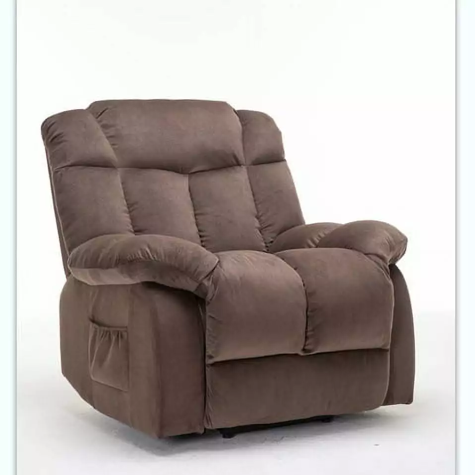 Topcobe Massage Recliner Chair Fabric Recliner Sofa Lumbar Support Power Lift Recliner Living Room
