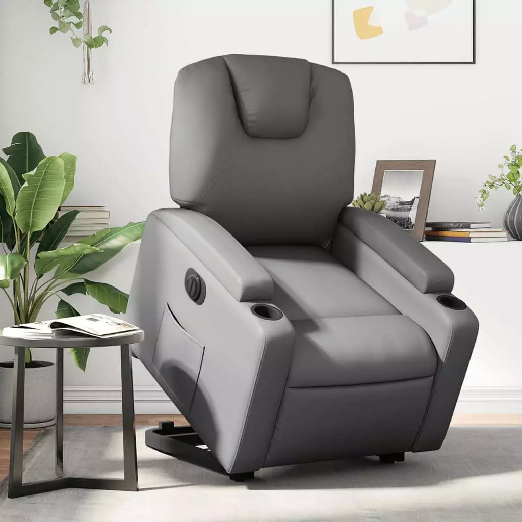 vidaXL Electric Stand up Recliner Chair Gray Faux Leather - Stylish and Functional Lift Chair