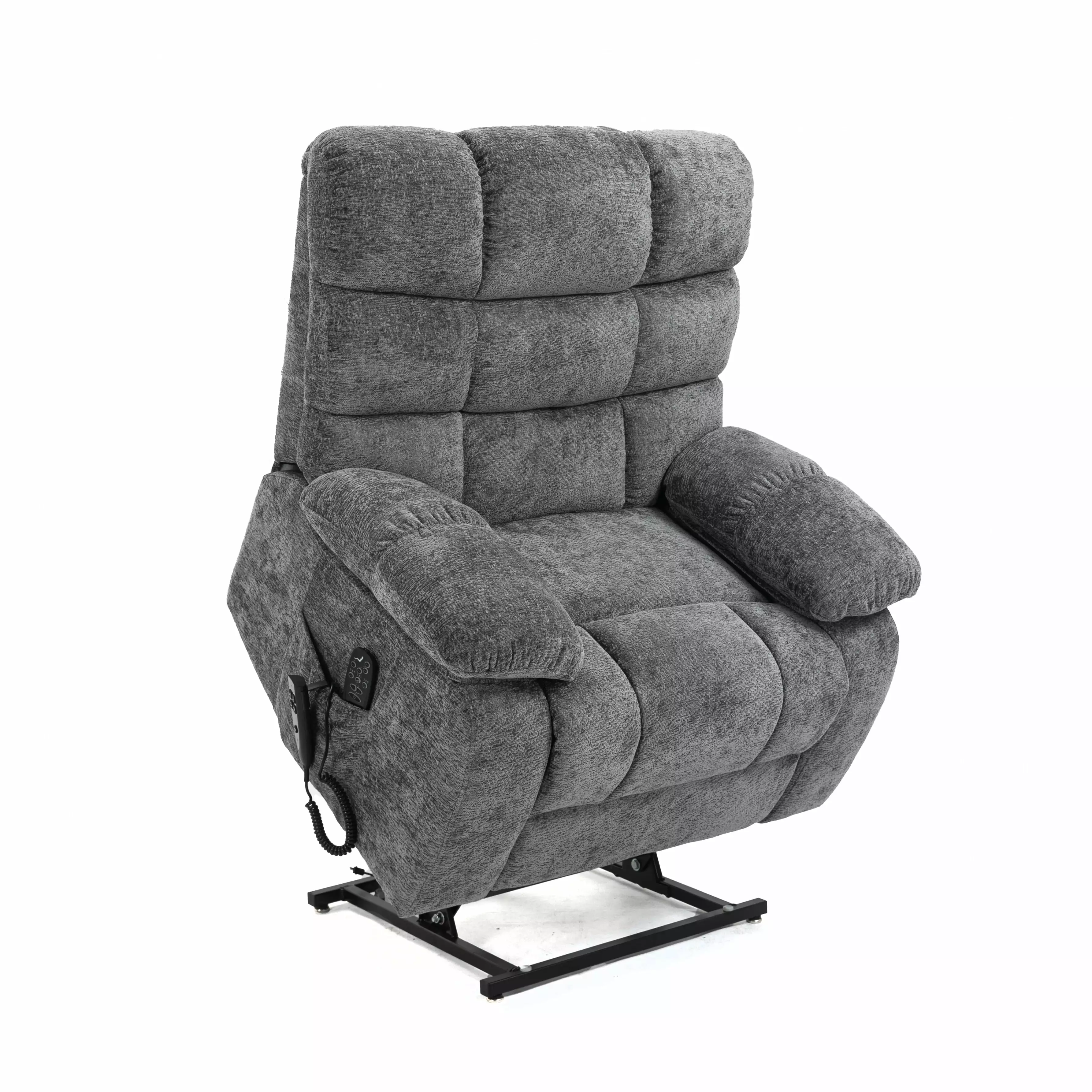 Wehilion Dual Motor Heat Massage Lift Recliner Chair Infinite Position Up to 350 LBS Grey