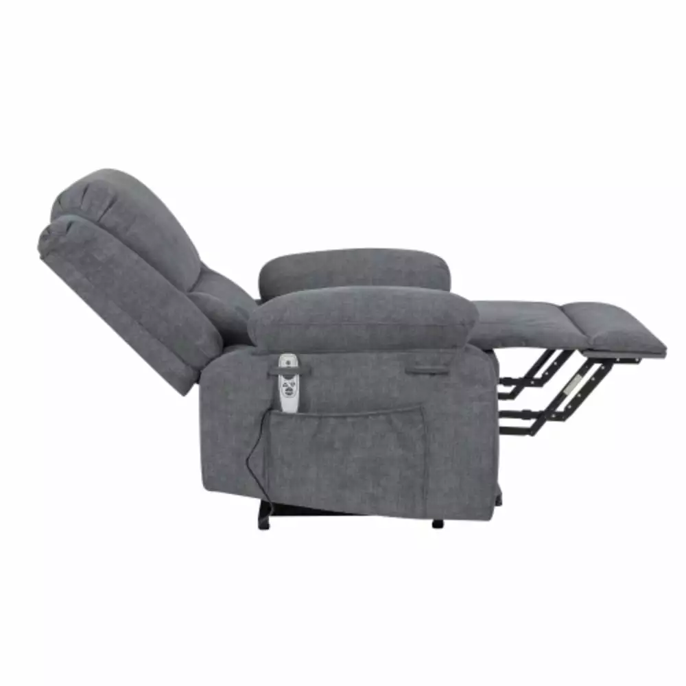 Electric Power Recliner Chair Massage and Heating Elderly Light Grey YRWL