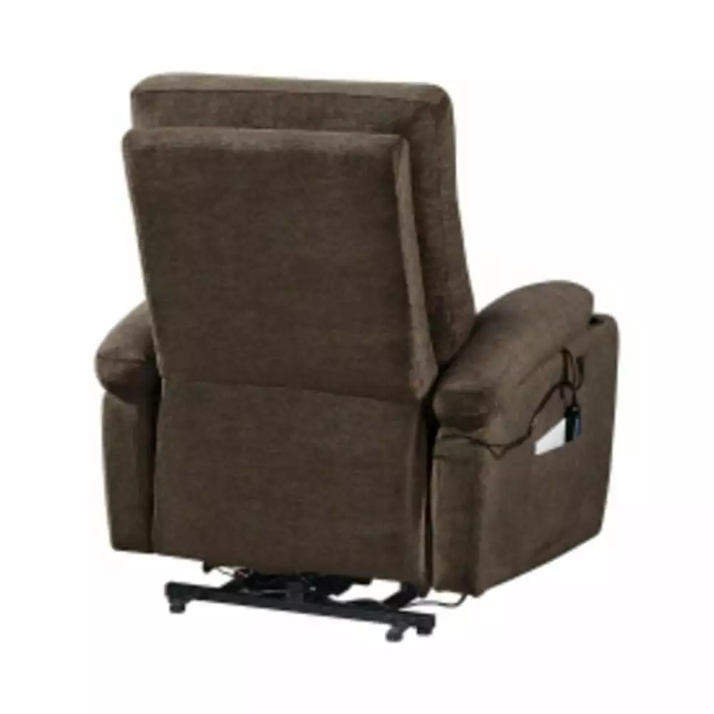 Liyasi Electric Power Lift Recliner Chair Sofa Massage Heat Elderly 3 Positions Side Pockets Cup Holders USB Ports Dark Br...