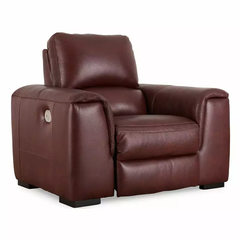 Ashley Furniture Alessandro Leather Power Recliner Headrest Red