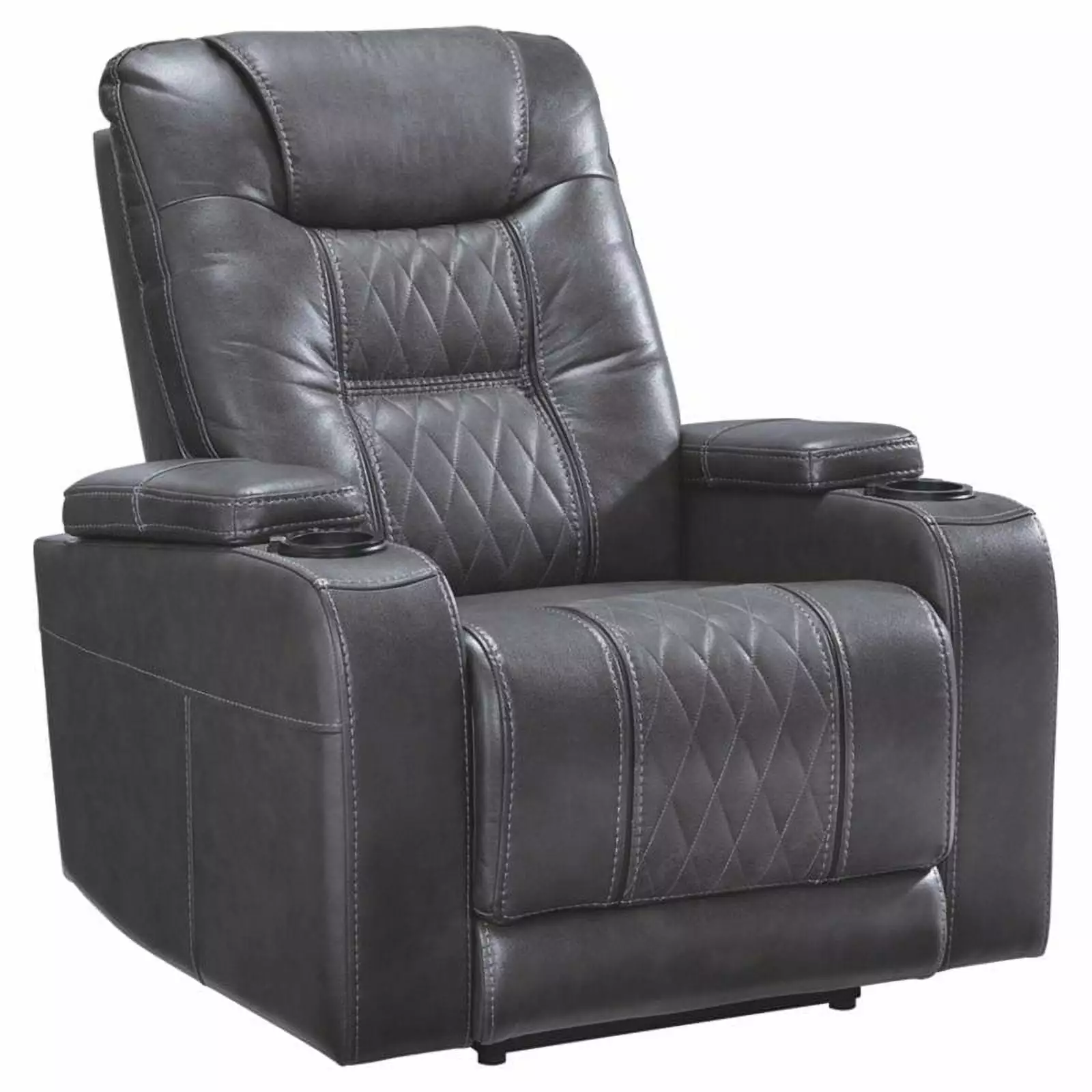 Bowery Hill Contemporary Composer Power Fabric Recliner Gray - Modern Living Room Chair