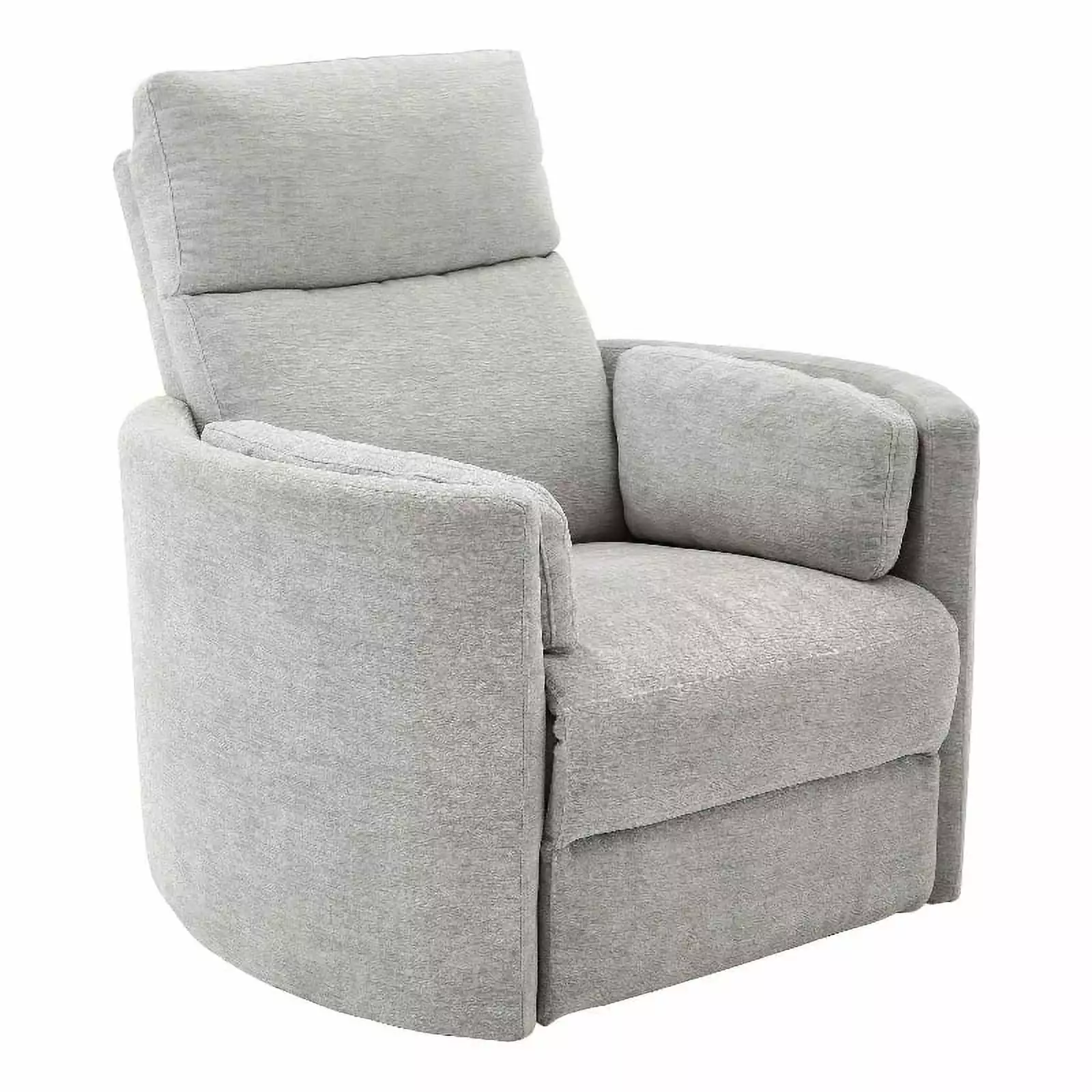 Bowery Hill Polyester Power Swivel Glider Recliner Mineral White - Modern Living Room Chair