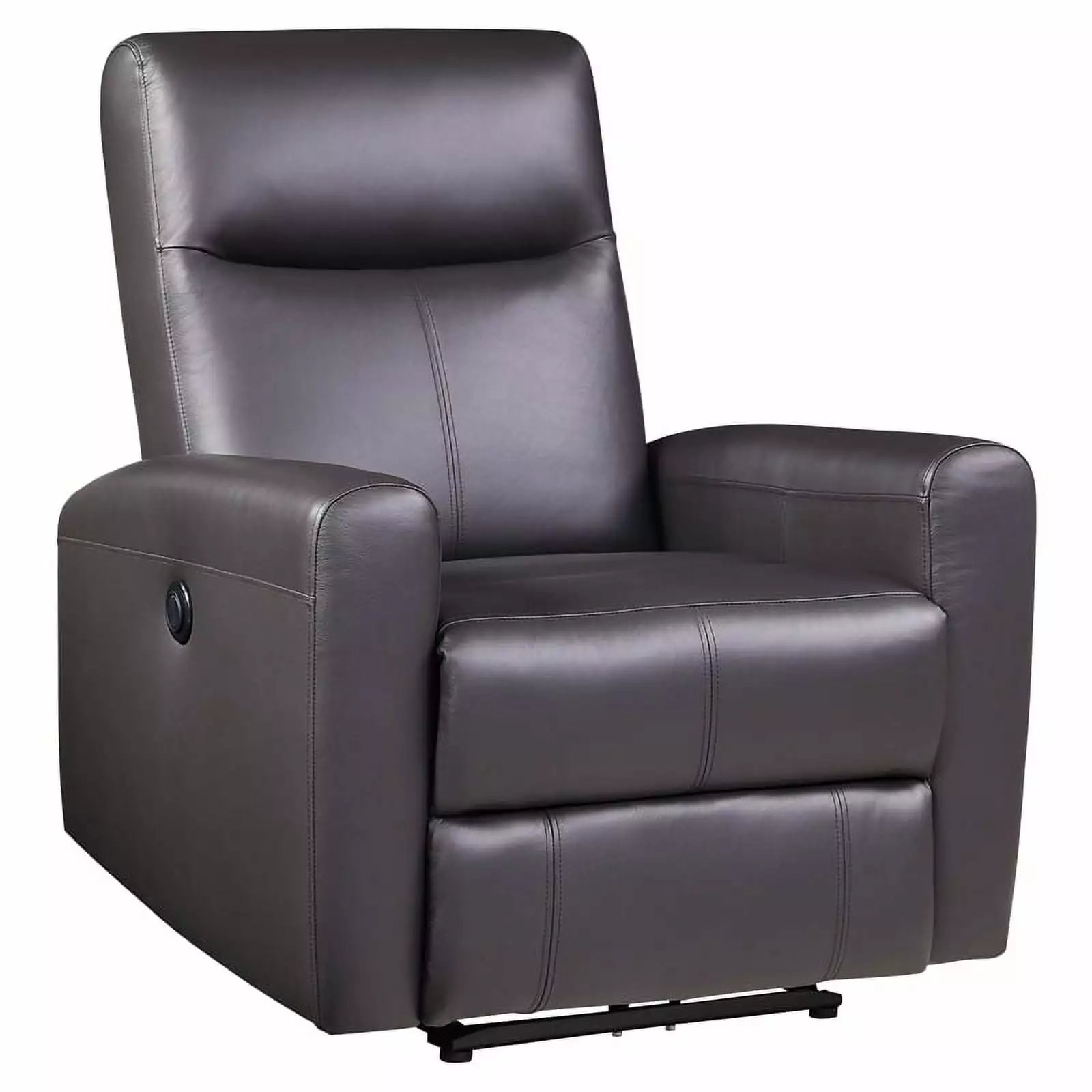 Bowery Hill Tufted Leather Upholstered Power Motion Recliner Brown - Luxury Home Theater Seating