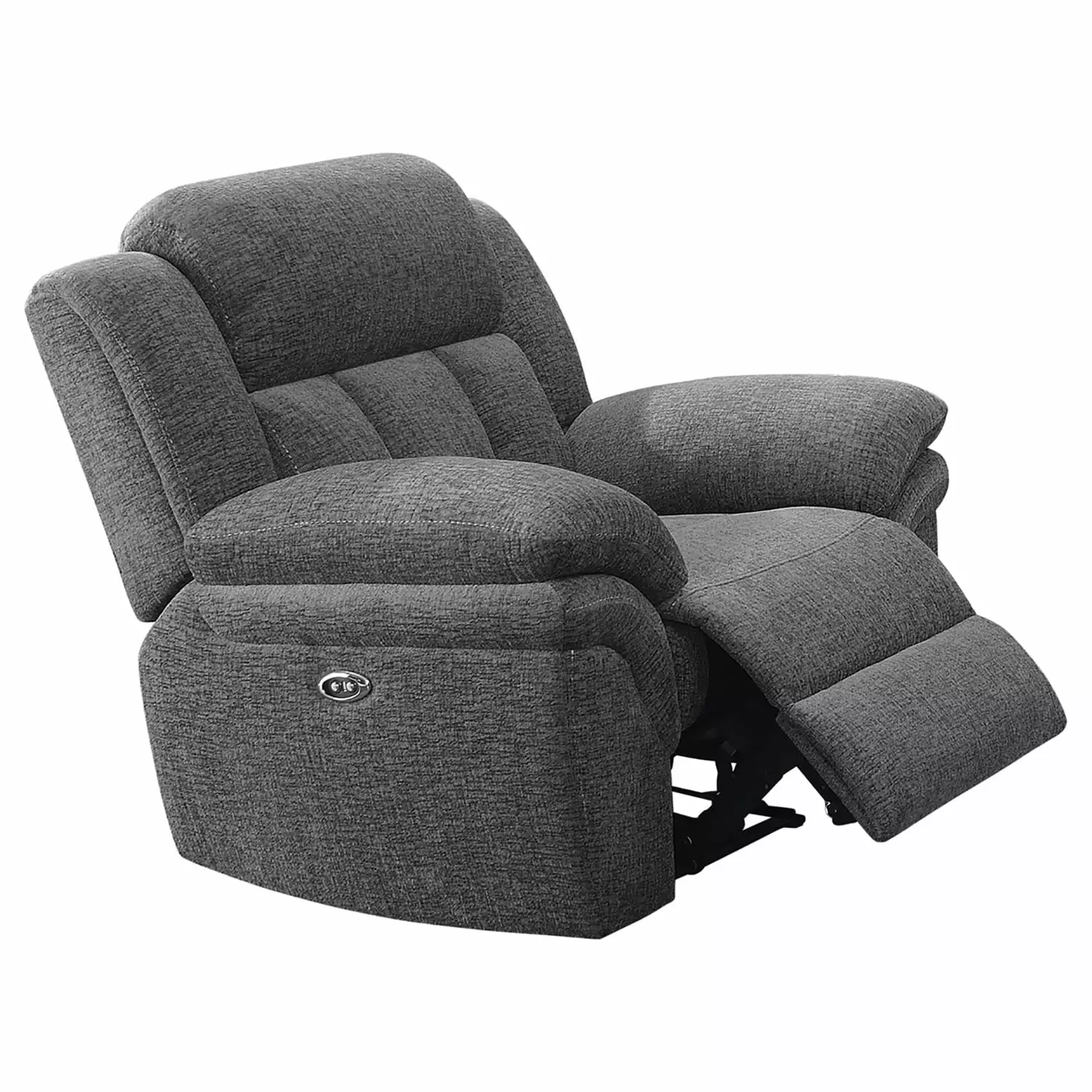 Bahrain Upholstered Power Glider Recliner Charcoal - Modern Comfortable Reclining Chair Living Room Coaster Company