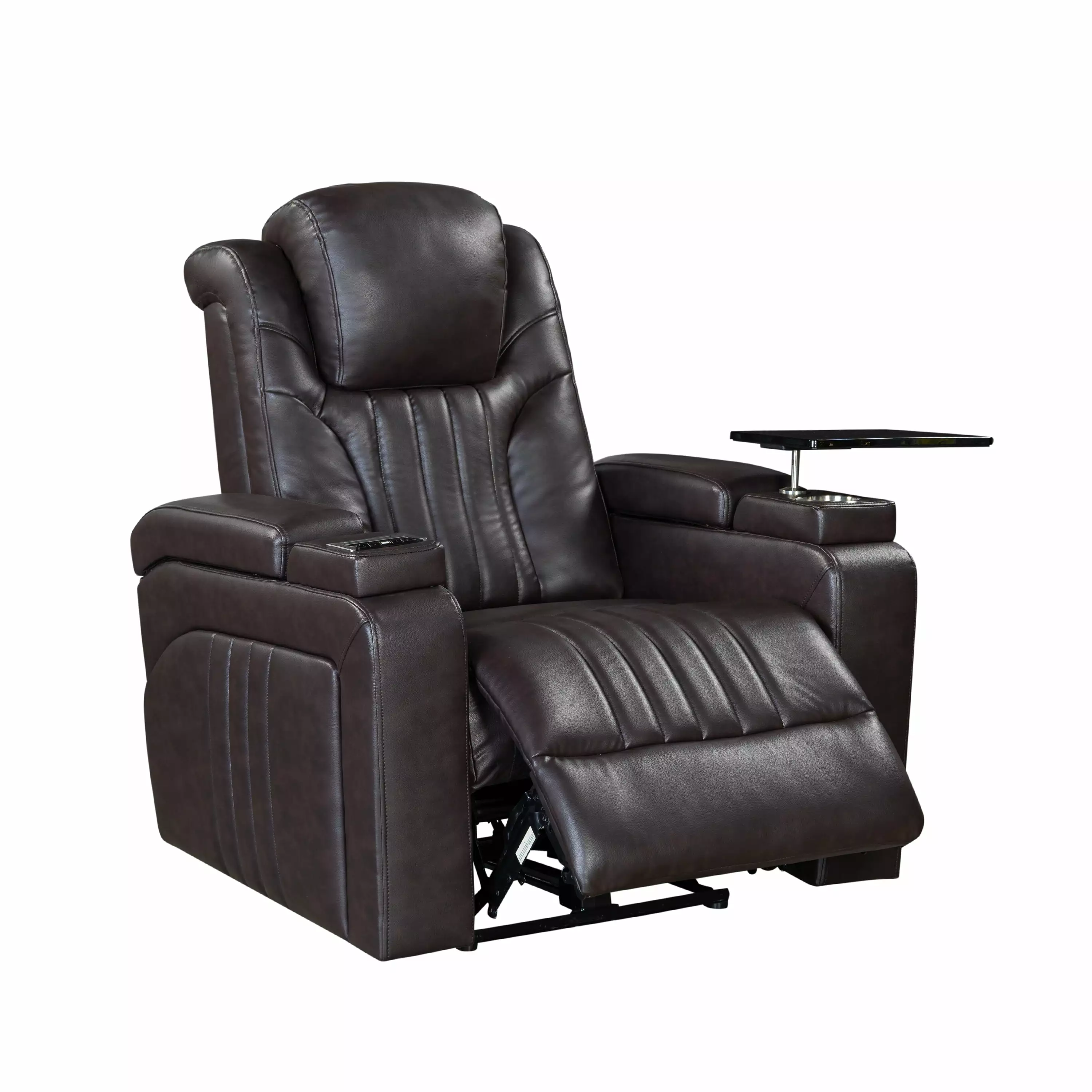 DeeHome PU Leather Power Recliner Adjustable Headrest Wireless Charging USB Port Storage Arms Cup Holder Swivel Tray Table...