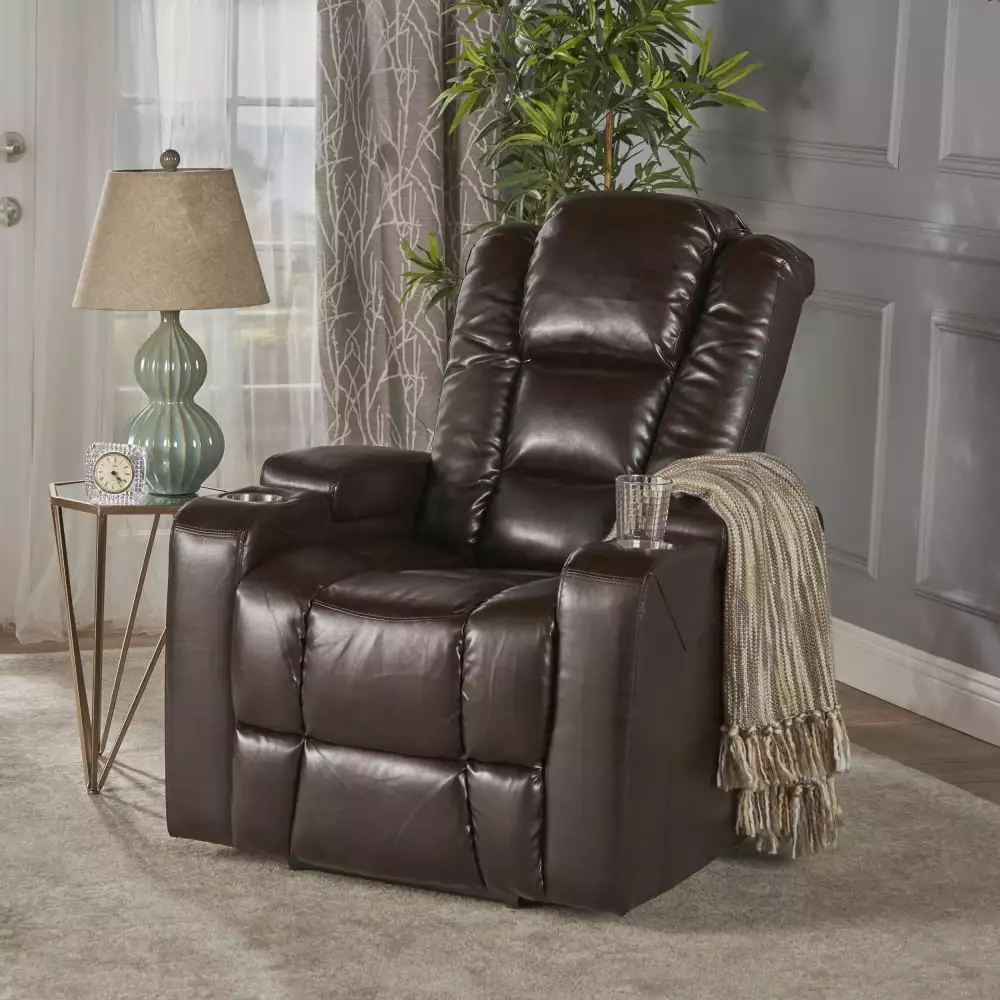 DeeHome 33 Wide Power Standard Recliner Chair Arm Storage and USB