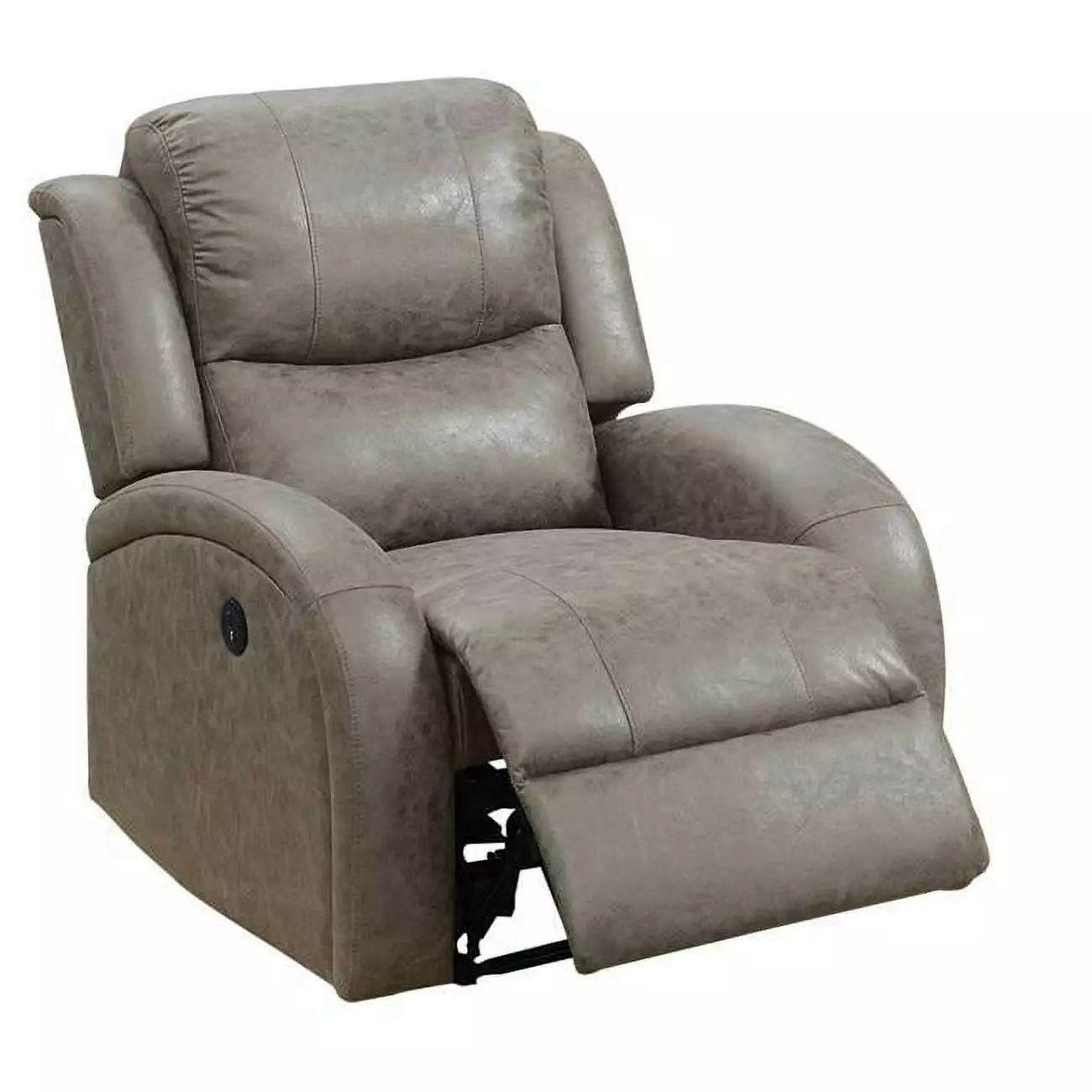 40 Inch Leatherette Power Recliner USB Port Grey DeluxDesigns