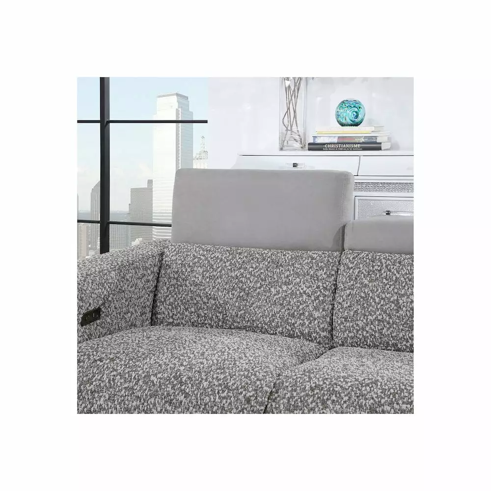 Global Furniture USA U8521 Two-Tone Gray Fabric 36 Power Recliner
