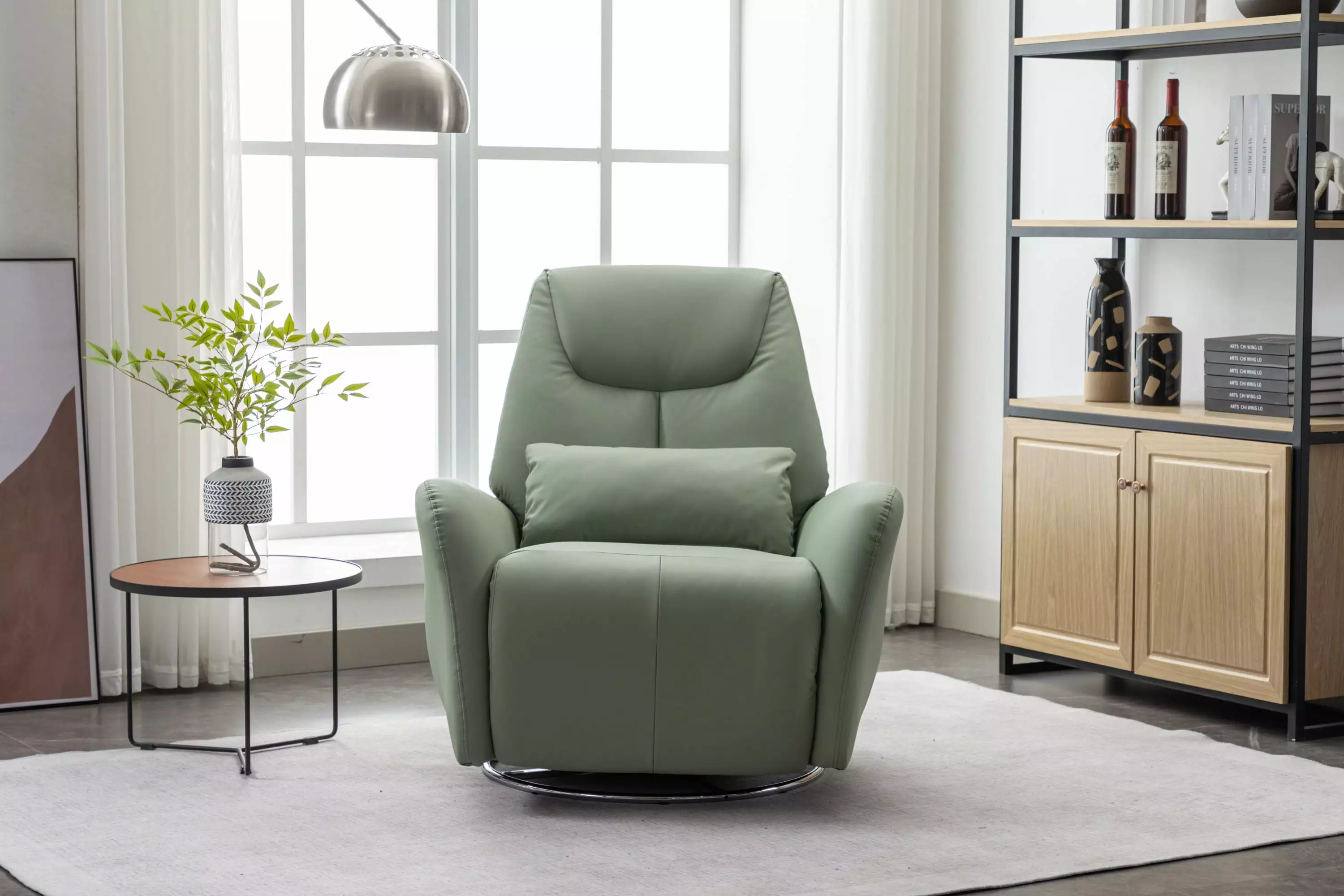 .I. 270 Degree Swivel Power Recliner Green Modern Home Decor Go Green Woods