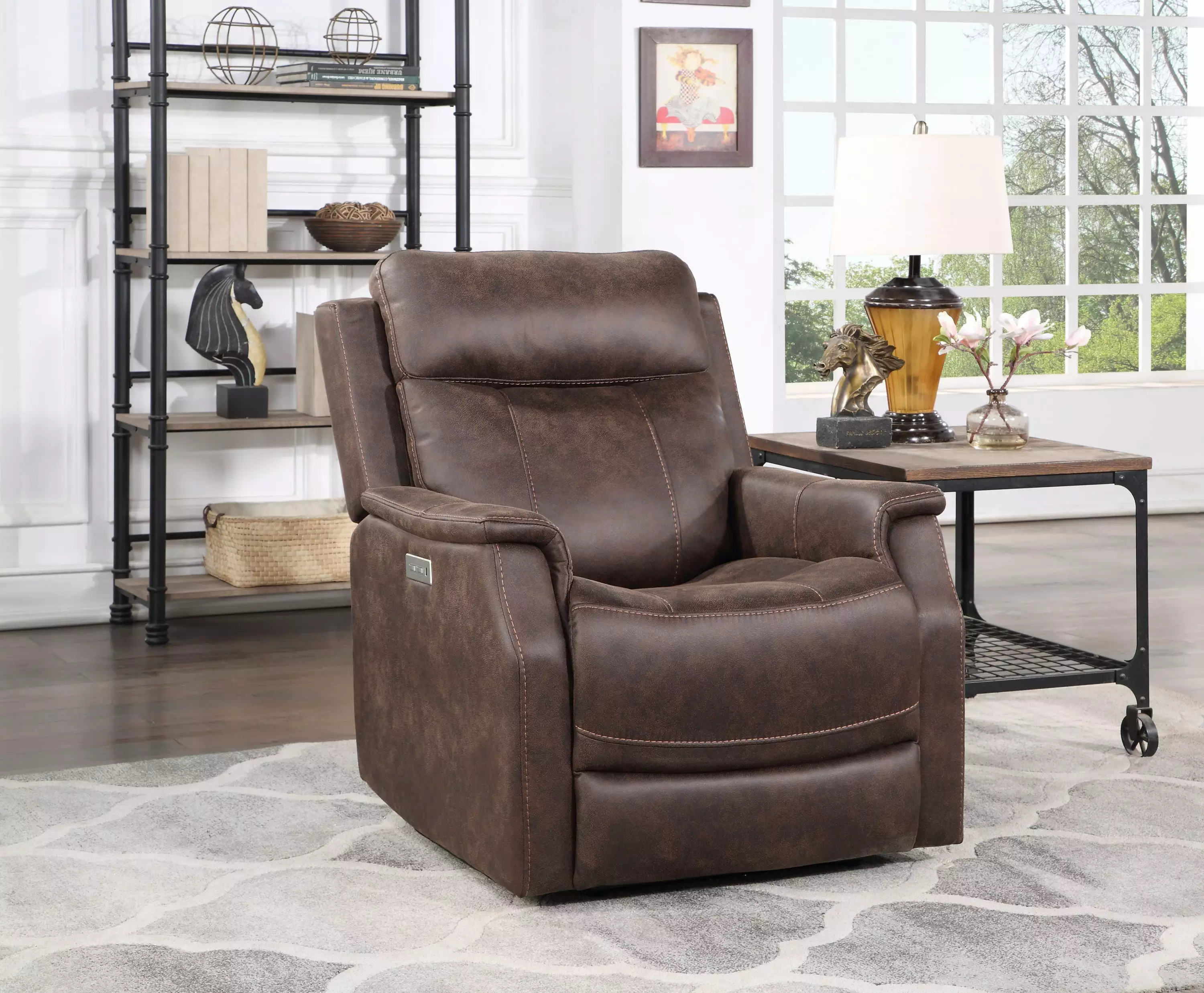 Nest Compact Dual-Power Recliner Walnut Space Saving Living Room Chair Go Green Woods