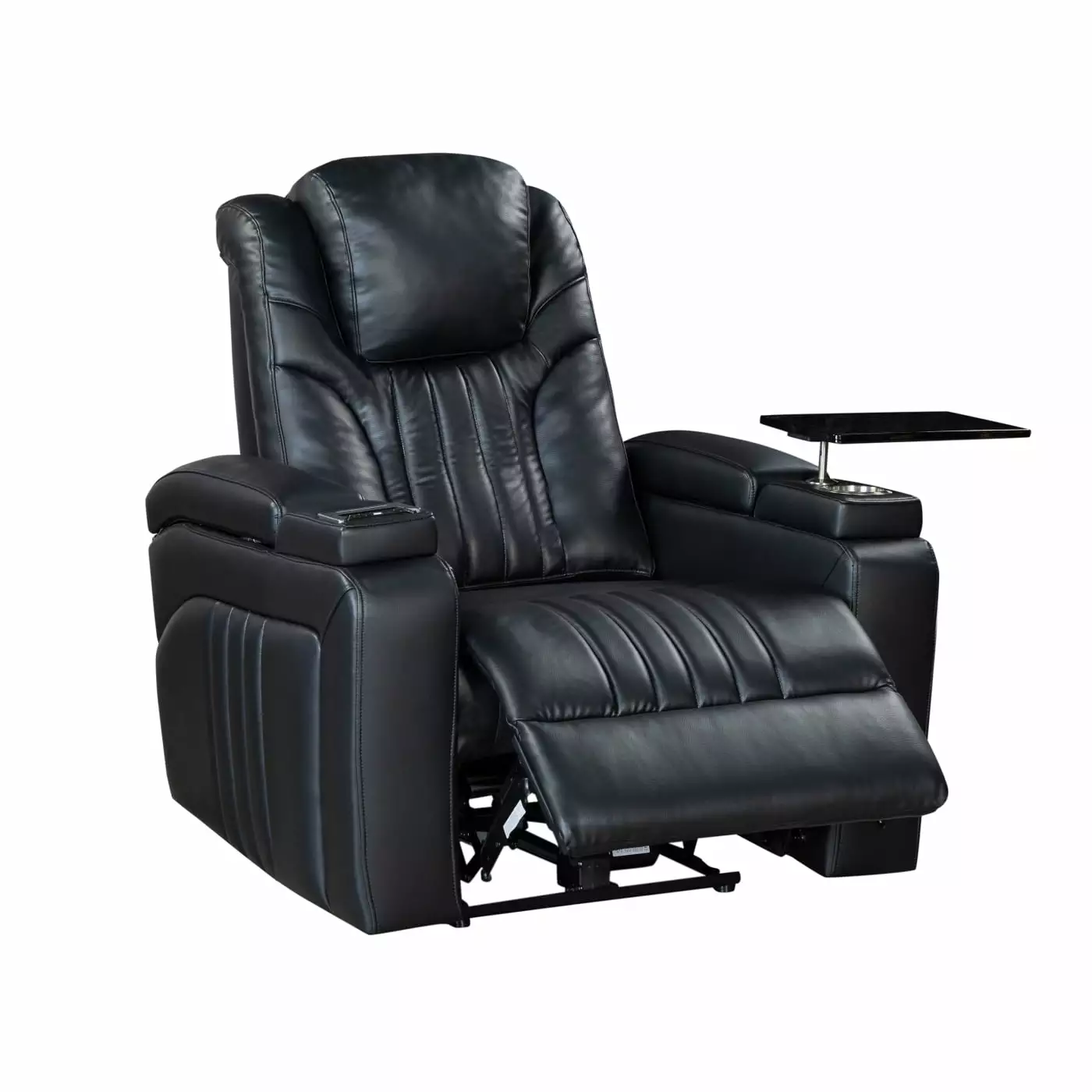 Stylish Black Power Recliner Chair Adjustable Headrest and Wireless Charging LMing