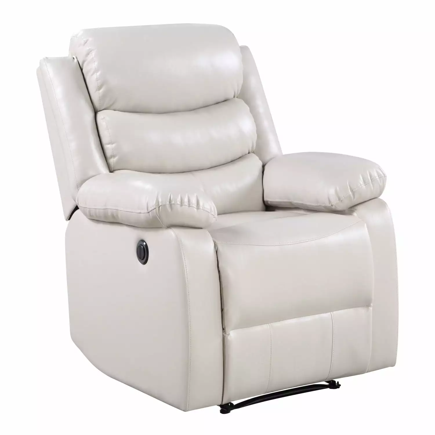 Miekor Furniture Beige Power Recliner Pillow Top Arms B3A111 - Comfortable Reclining Chair