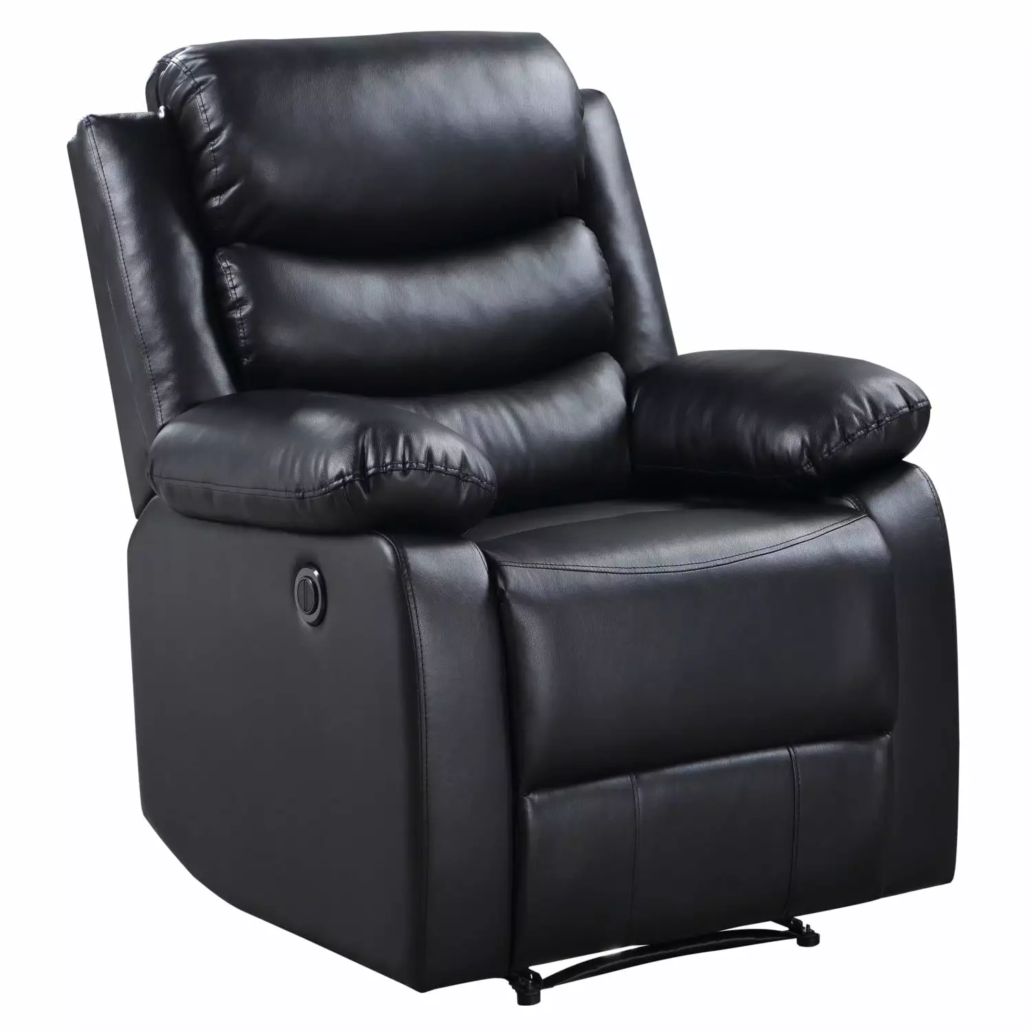 Miekor Furniture Black Power Recliner Pillow Top Arms Ultimate Comfort