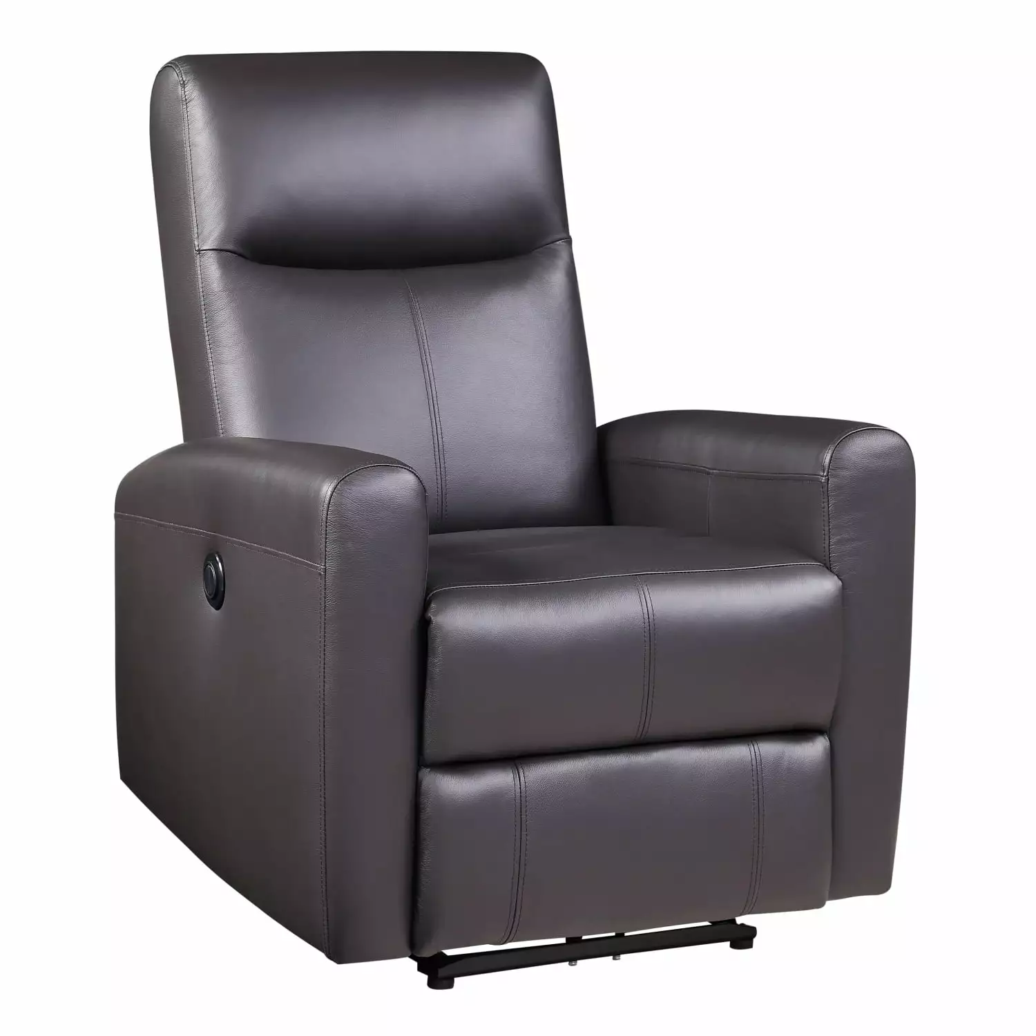 Miekor Furniture Brown Power Recliner Square Armrest