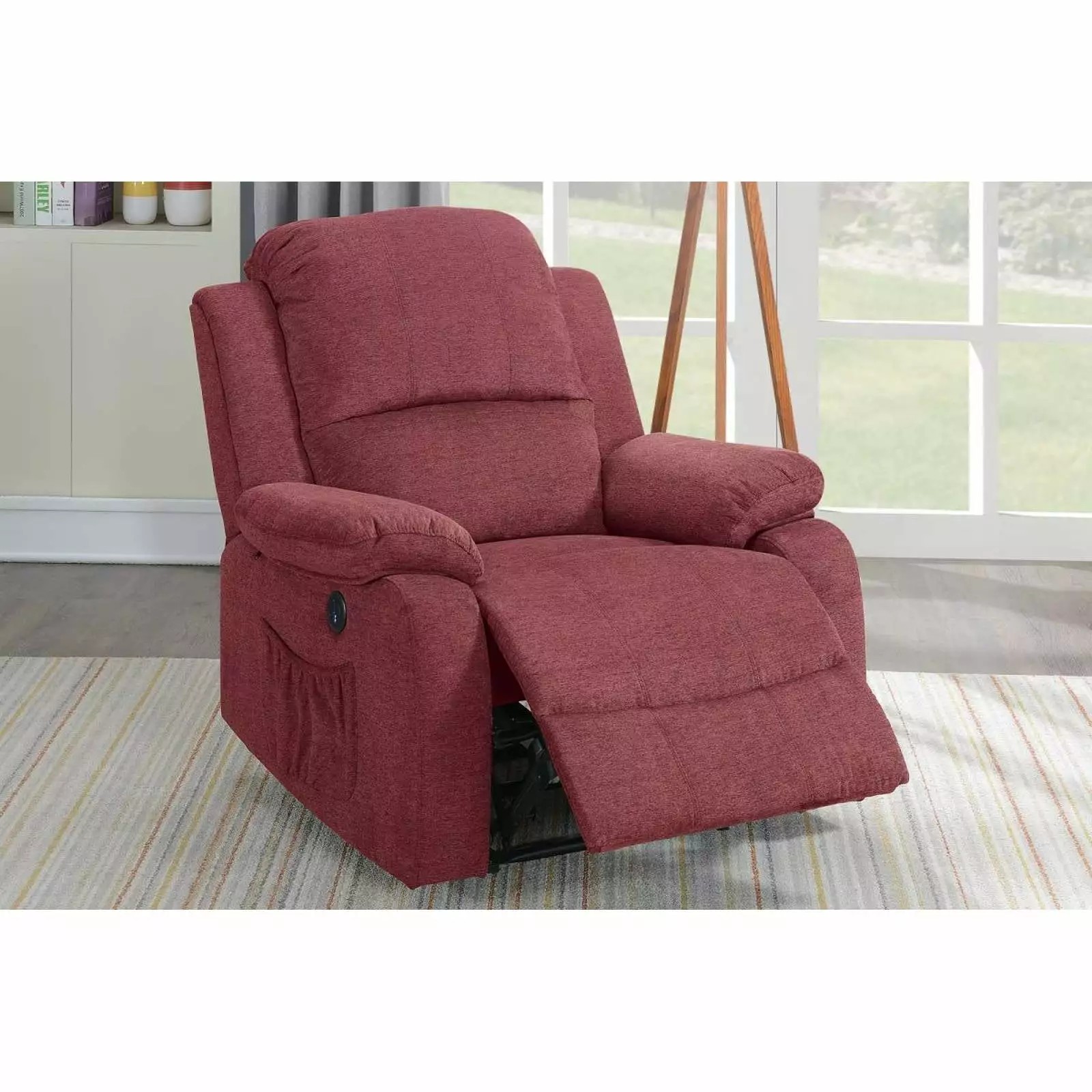 POWER RECLINER Paprika Red 12979 Modern Electric Recliner Chair Miekor