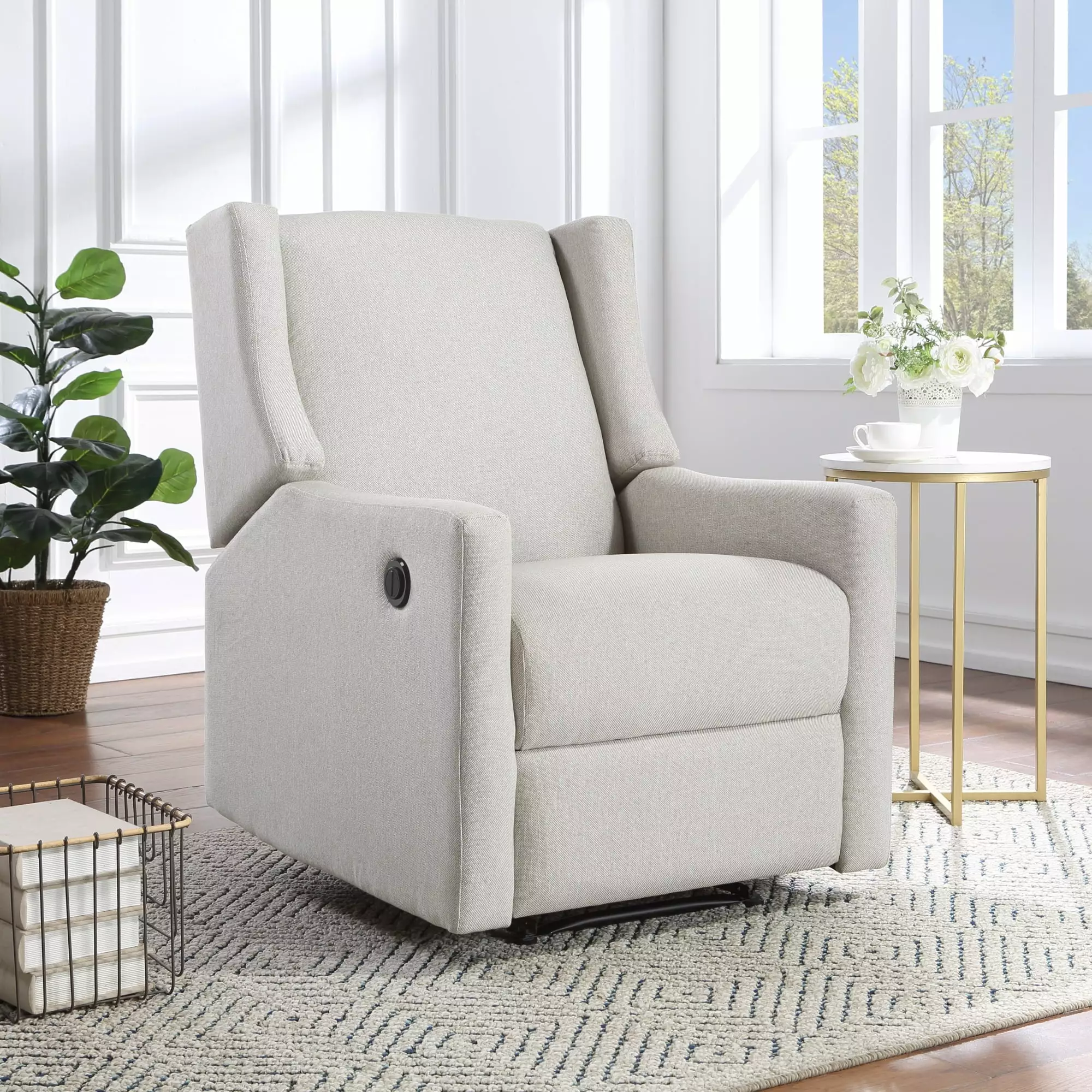 Pronto Power Recliner - Buff Fabric Comfortable Living Room Chair Miekor